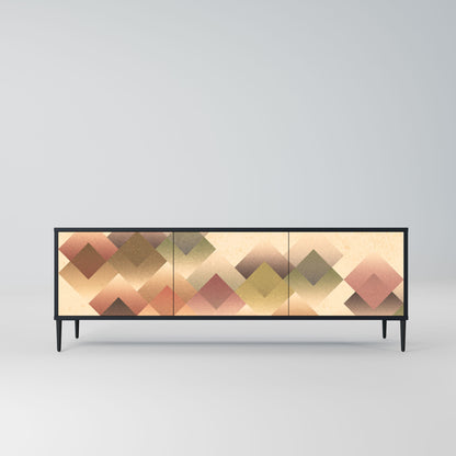 Mobile TV GEOMETRIC FUSION a 3 ante in finitura nera