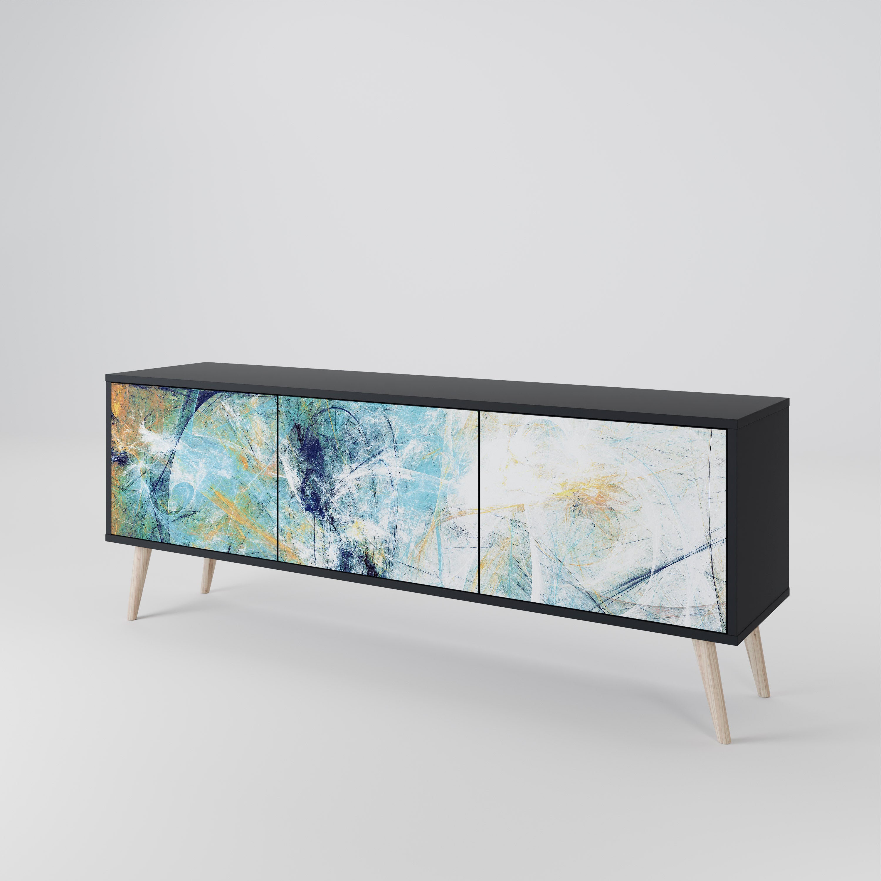 ABSTRACT THOUGHTS Mueble de TV de 3 Puertas