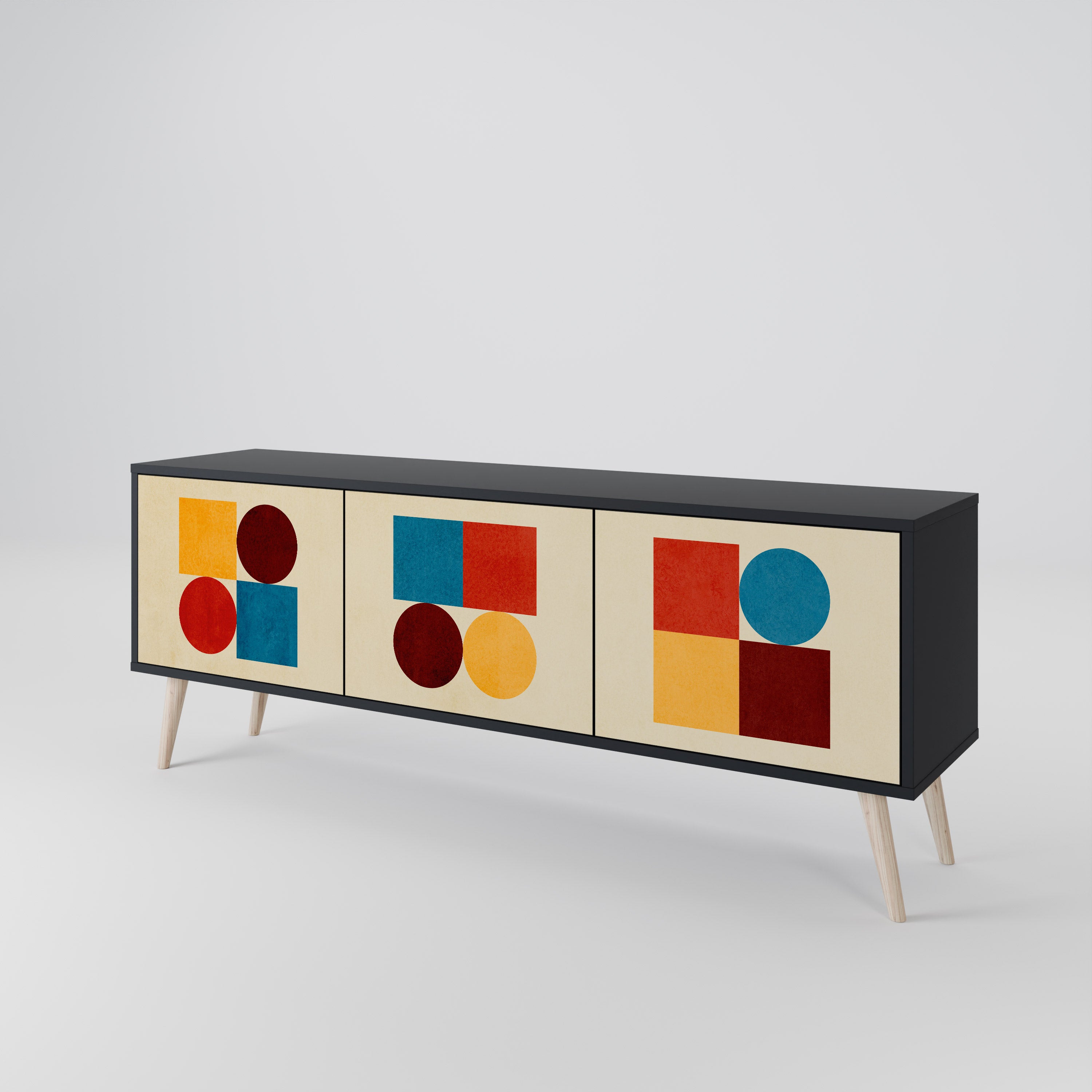 GEOMETRIC PUZZLE Mueble de TV de 3 Puertas