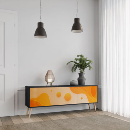 Meuble TV 3 portes ORANGE ARRANGEMENT en finition noire