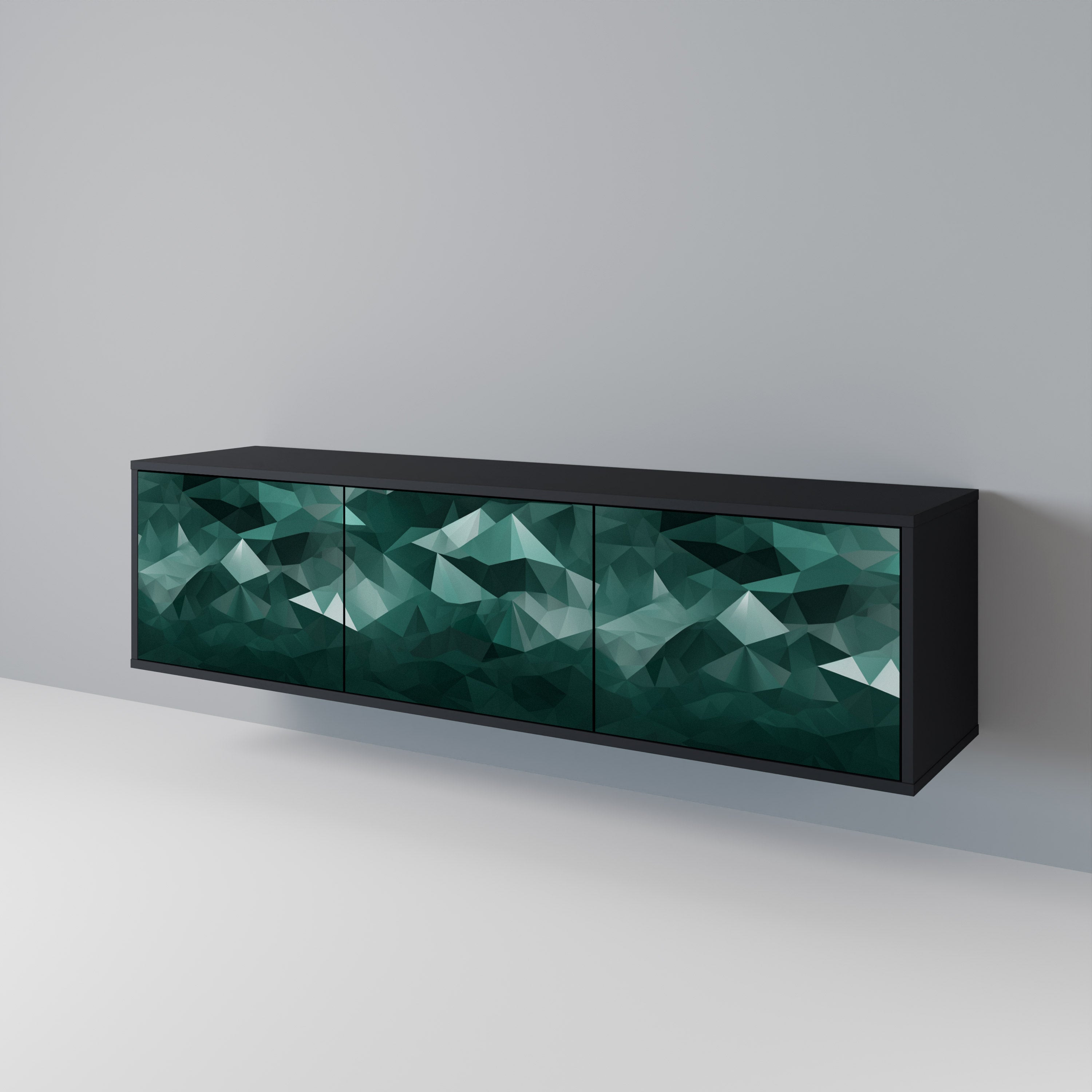 POLYGONAL FLOATING Mueble de TV de 3 Puertas