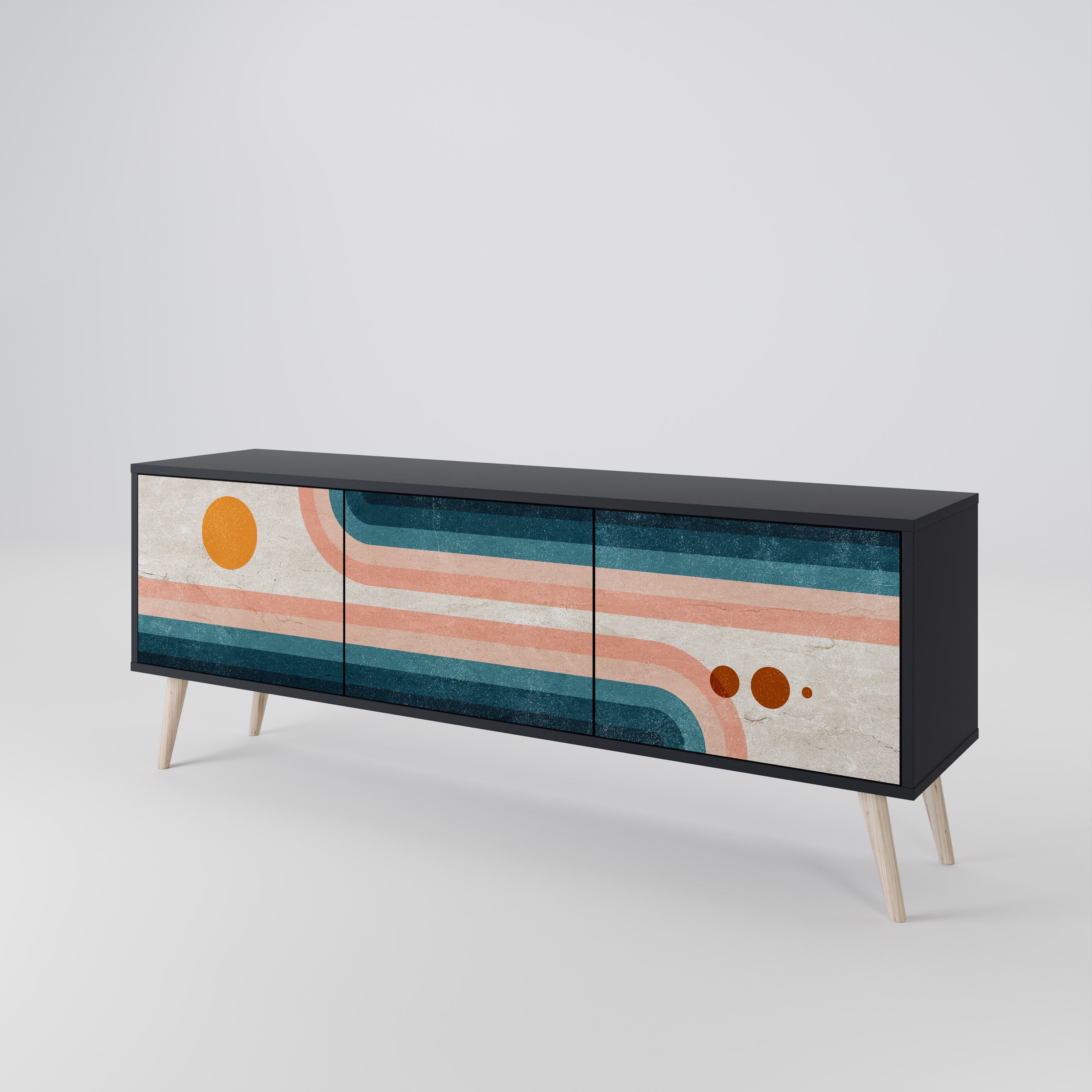 TWO HALVES Mueble de TV de 3 Puertas