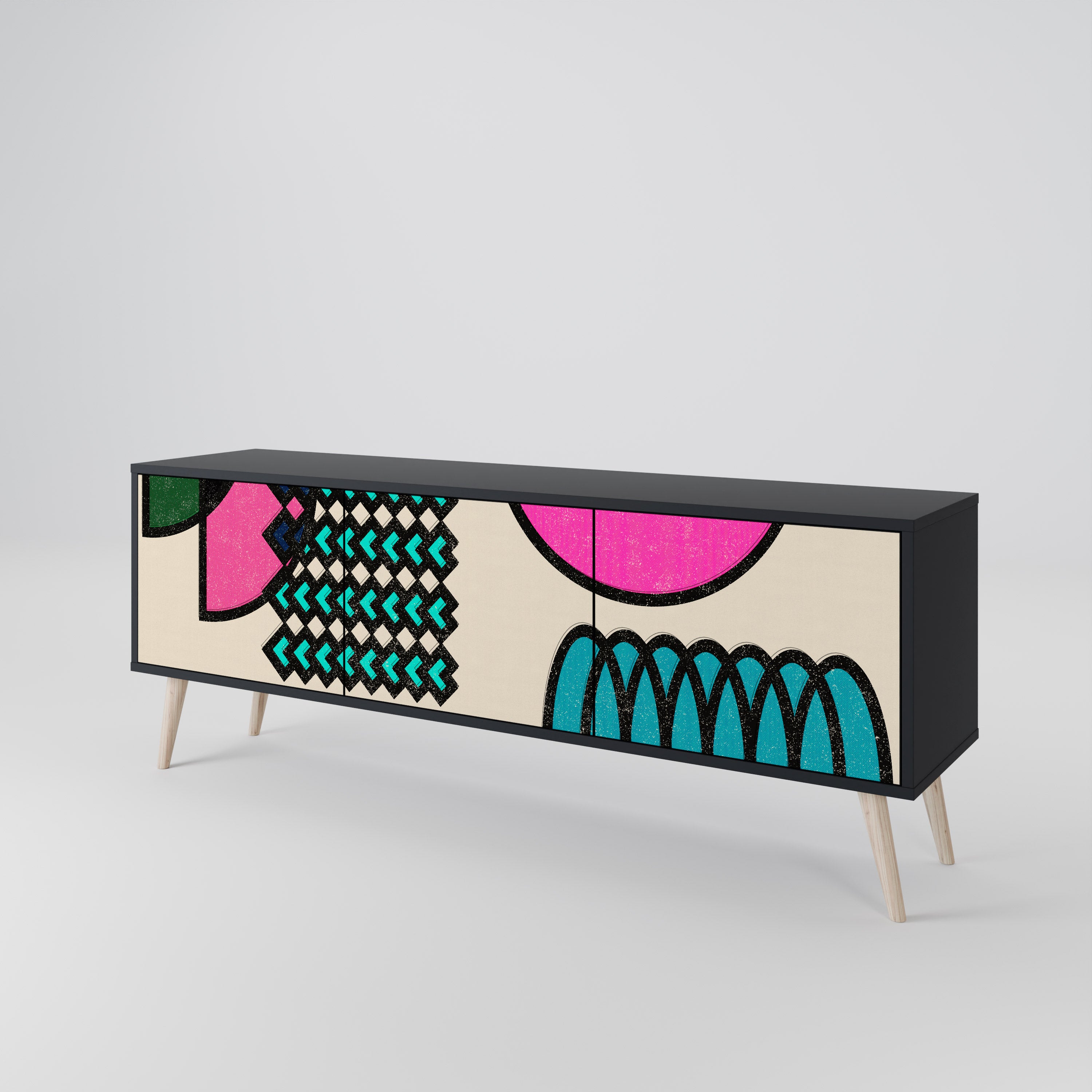 GEOMETRIC RHAPSODY Mueble de TV de 3 Puertas