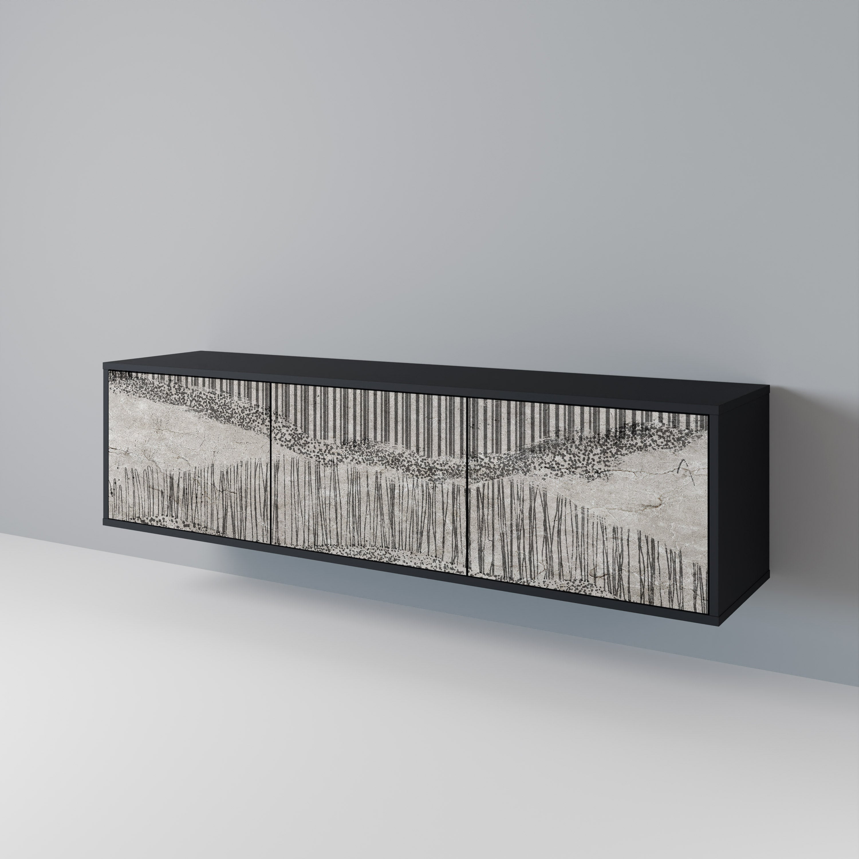 GRAIN LINES Mueble de TV de 3 Puertas