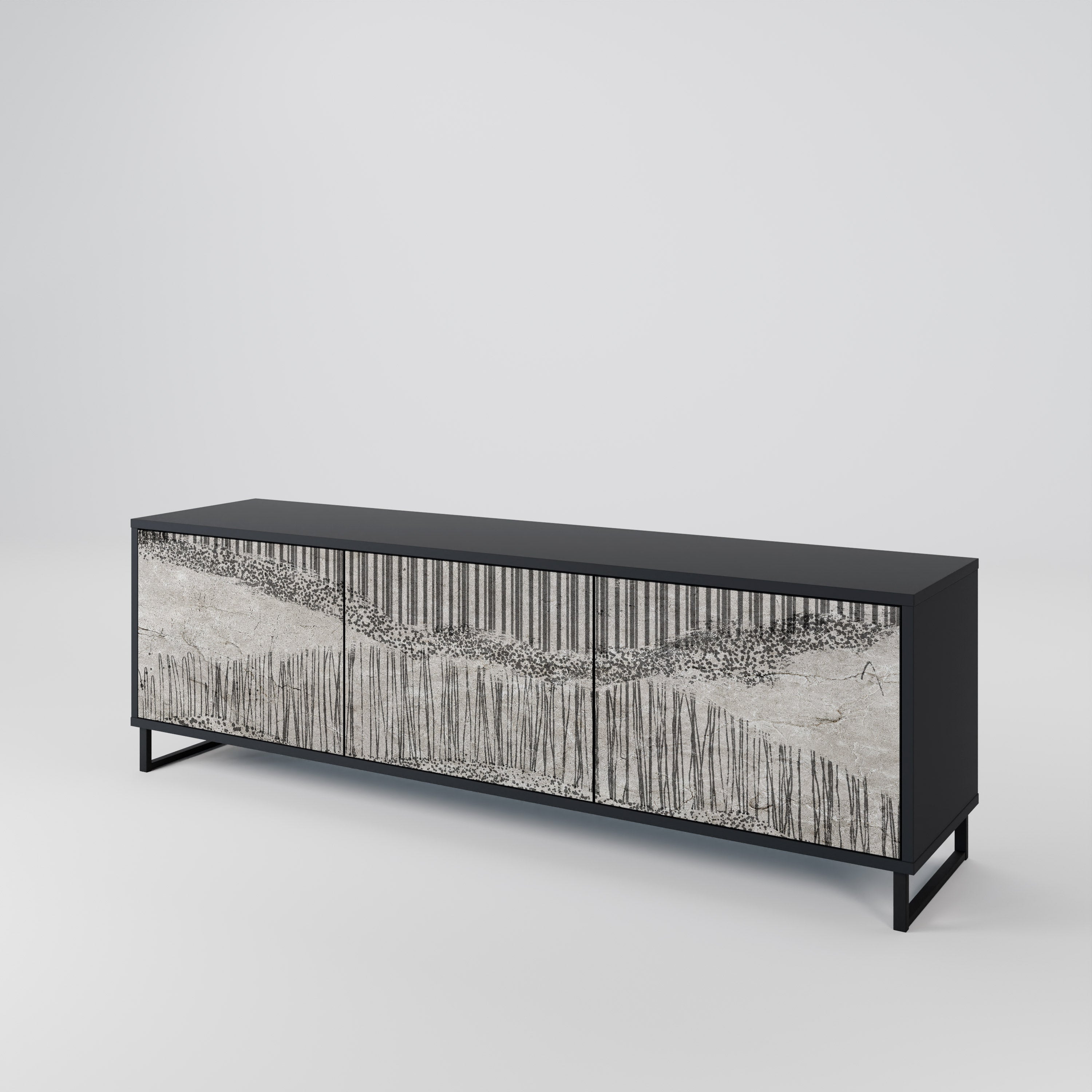 GRAIN LINES Mueble de TV de 3 Puertas