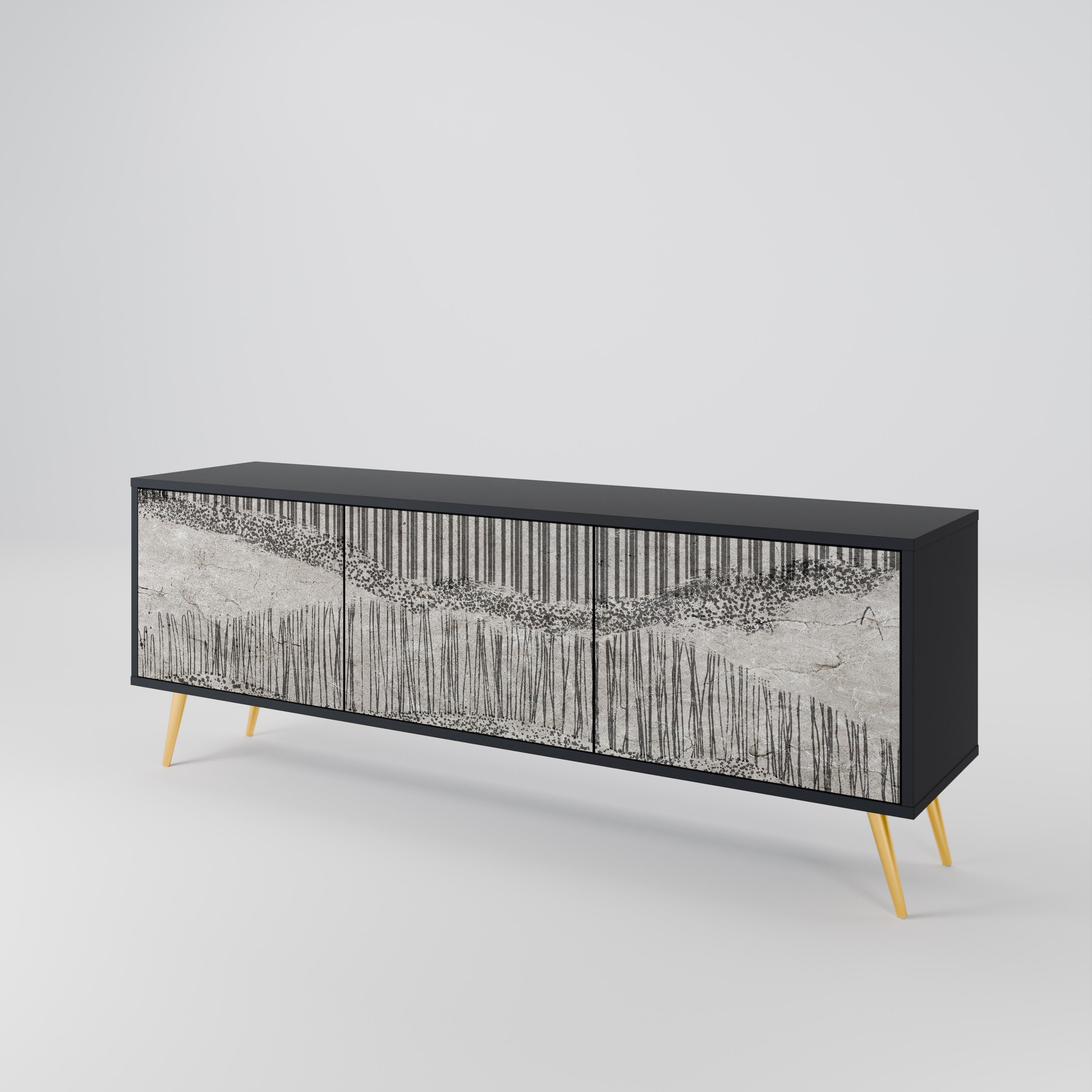 GRAIN LINES Mueble de TV de 3 Puertas