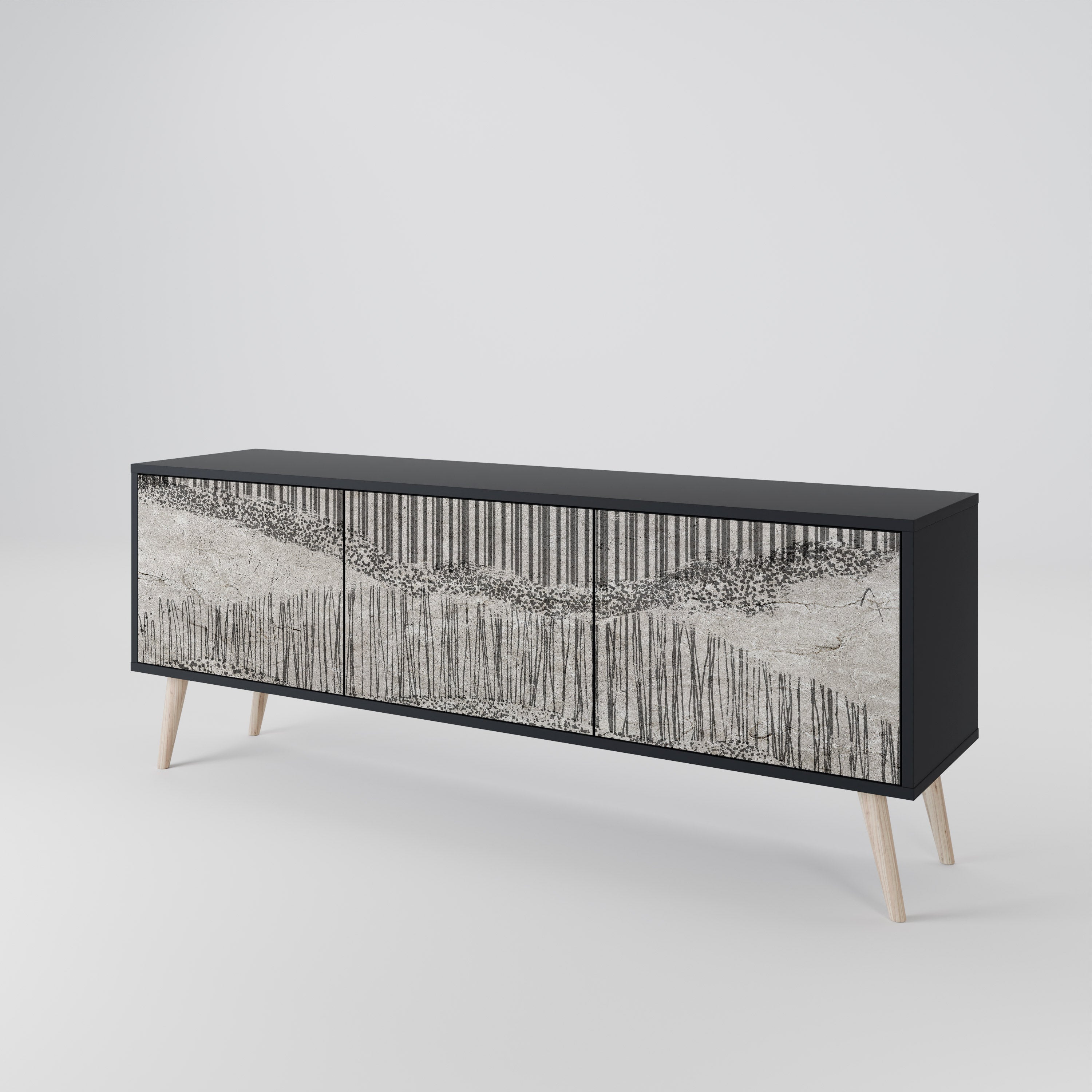 GRAIN LINES Mueble de TV de 3 Puertas
