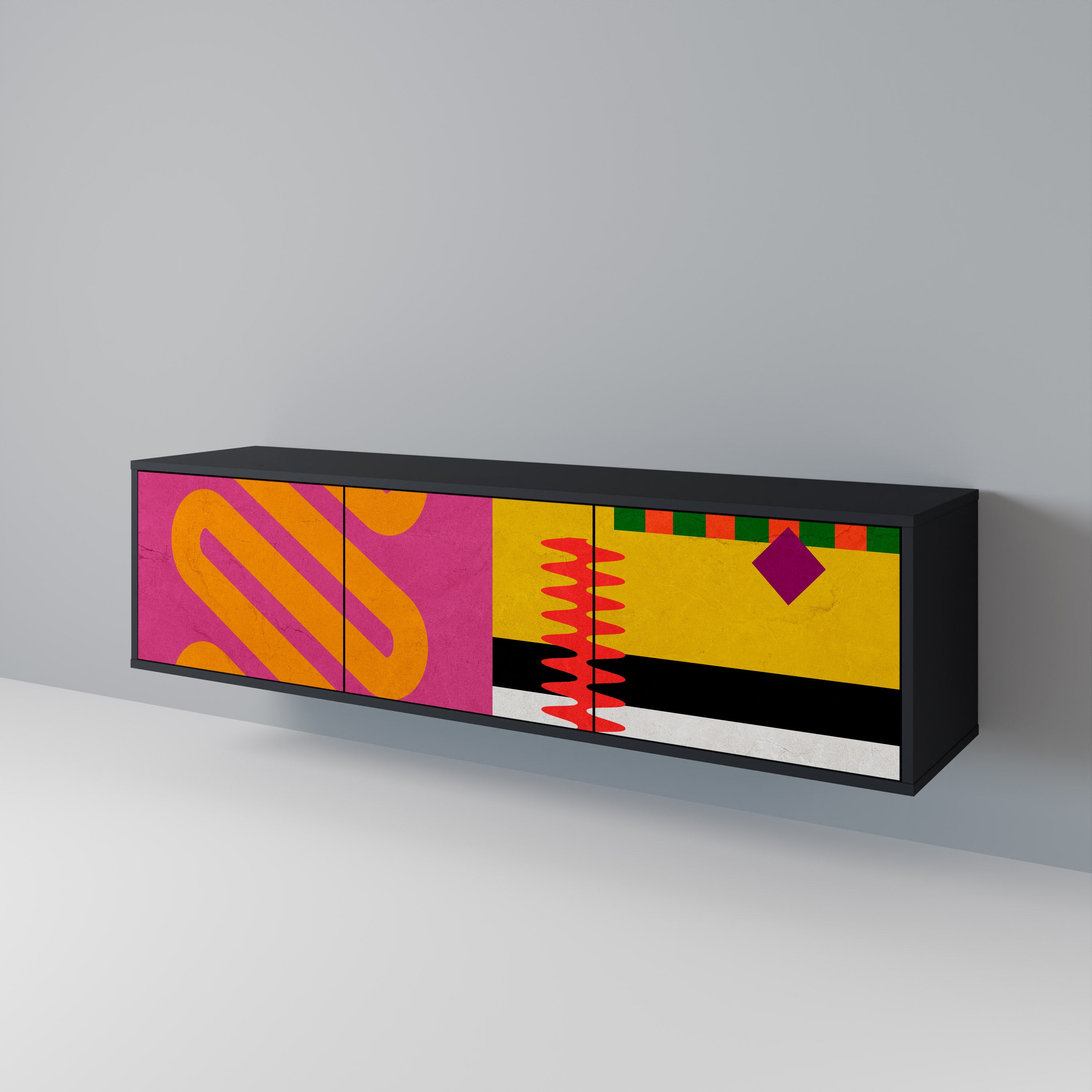 VIVID ART Mueble de TV de 3 Puertas