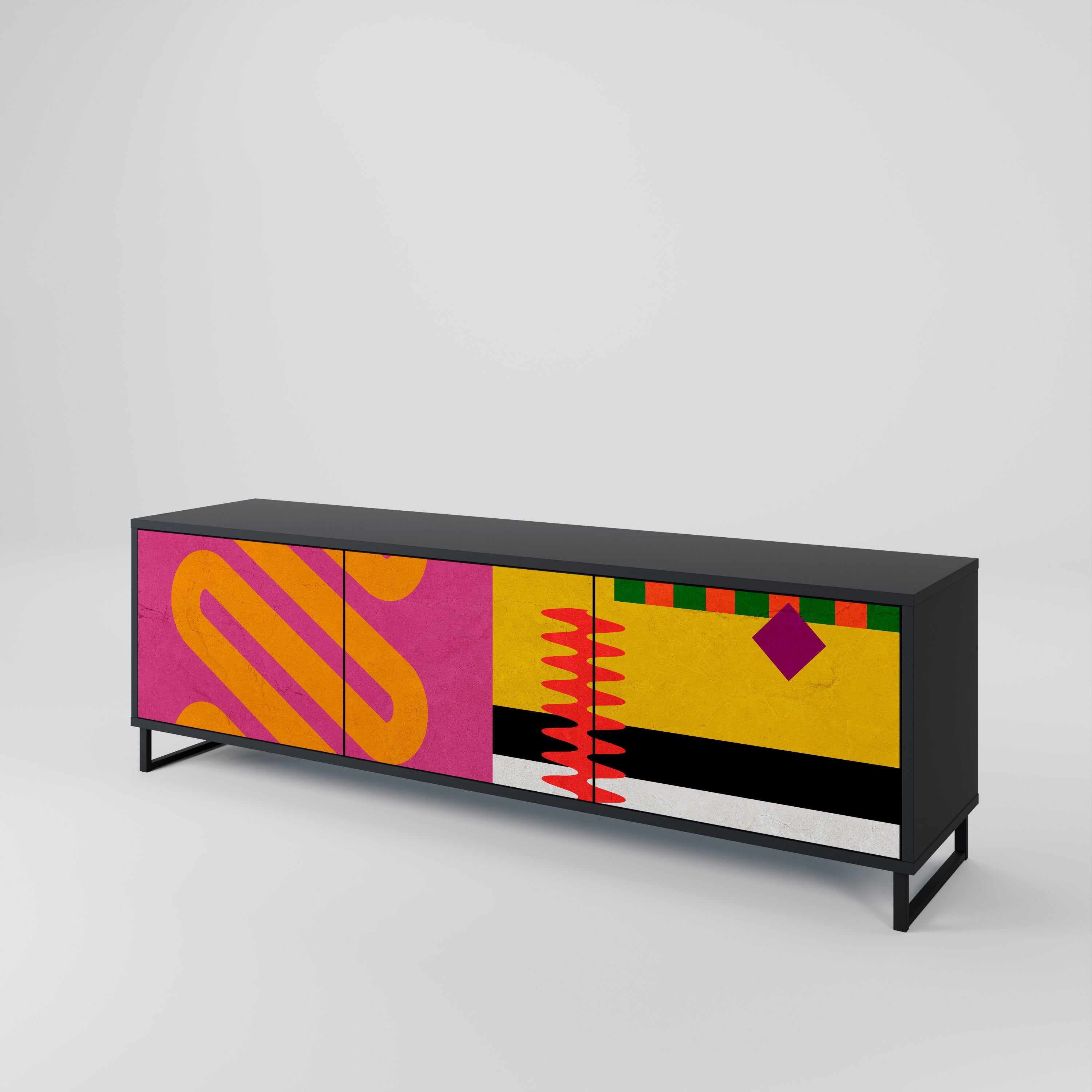 VIVID ART Mueble de TV de 3 Puertas