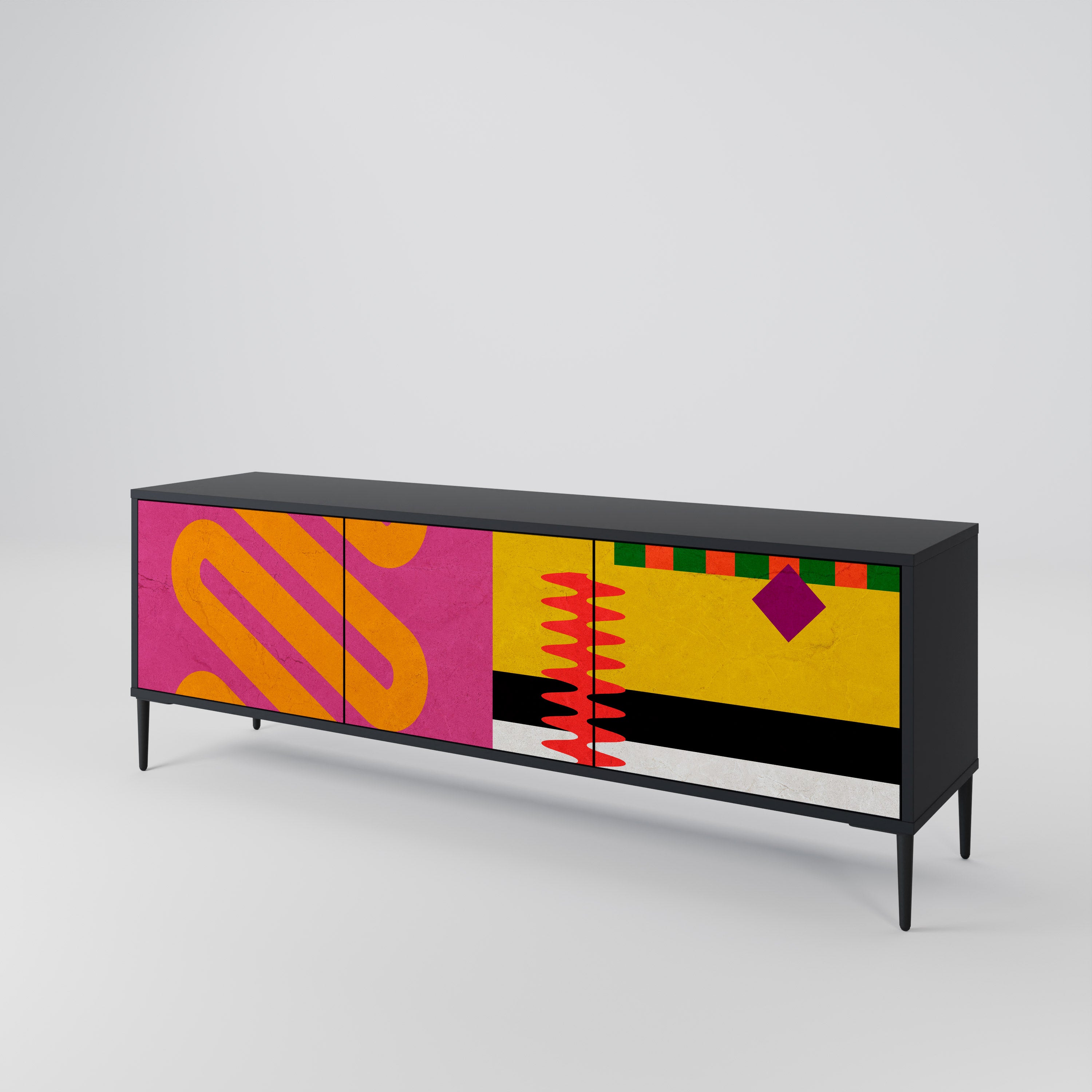 VIVID ART Mueble de TV de 3 Puertas