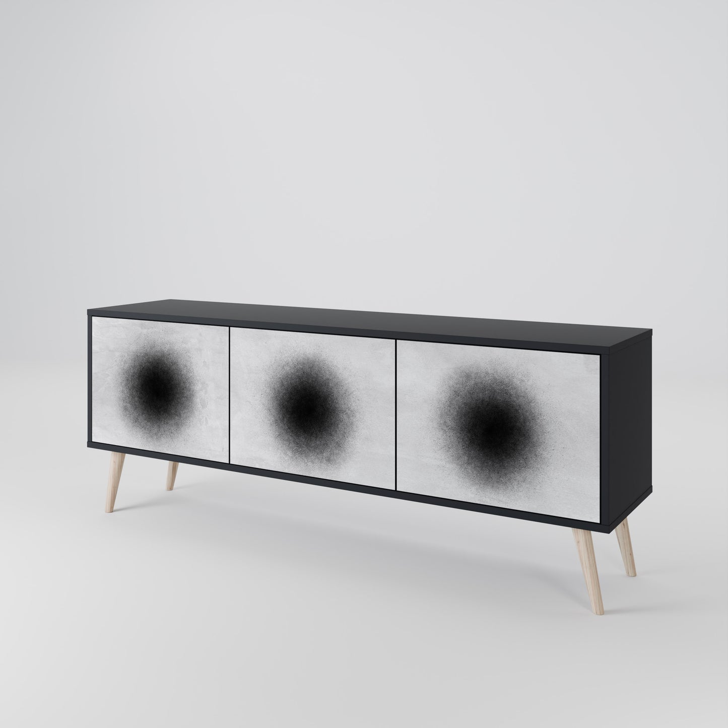 BLACK HOLE Třídveřový TV stolek