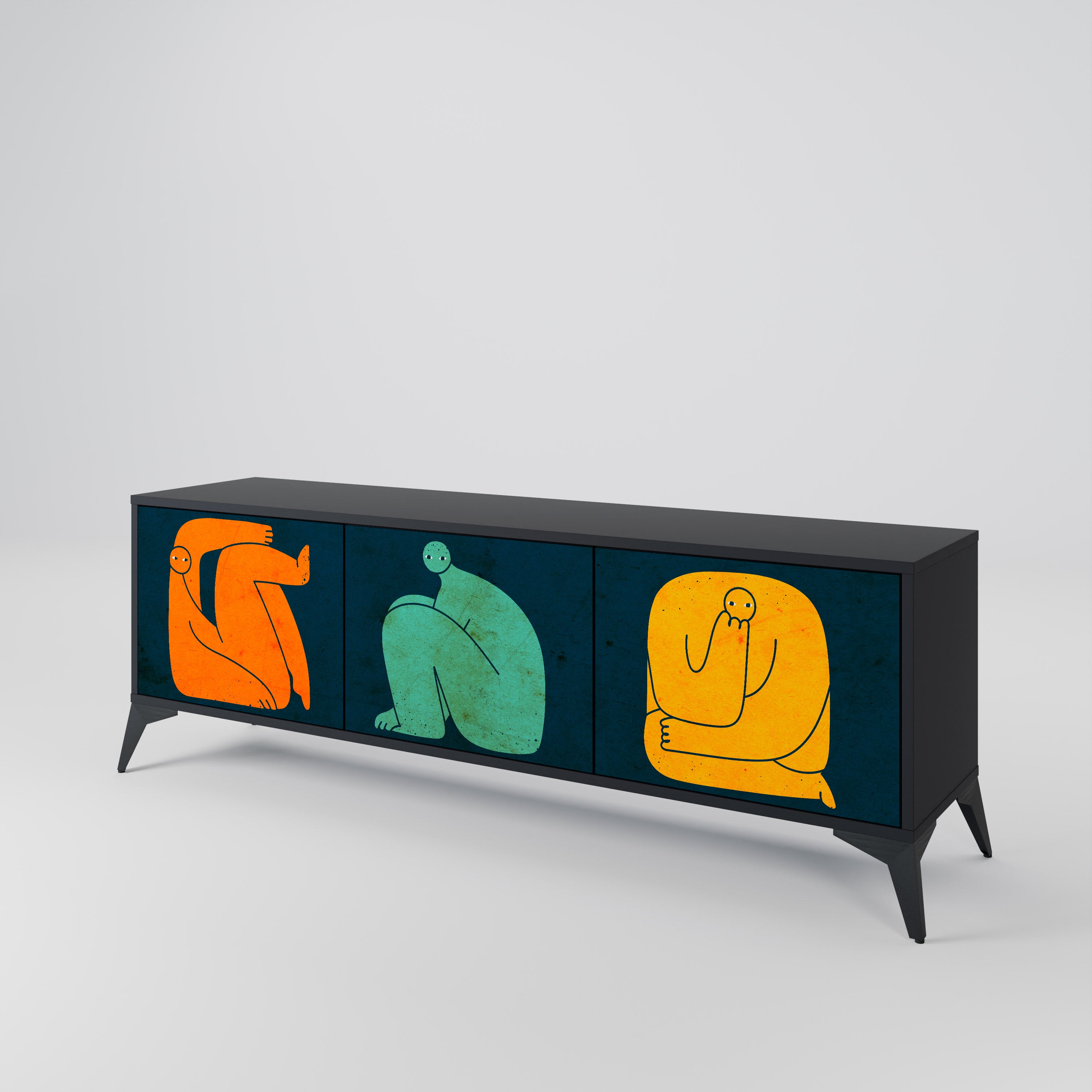 TOGETHER BUT SEPARATELY Mueble de TV de 3 Puertas
