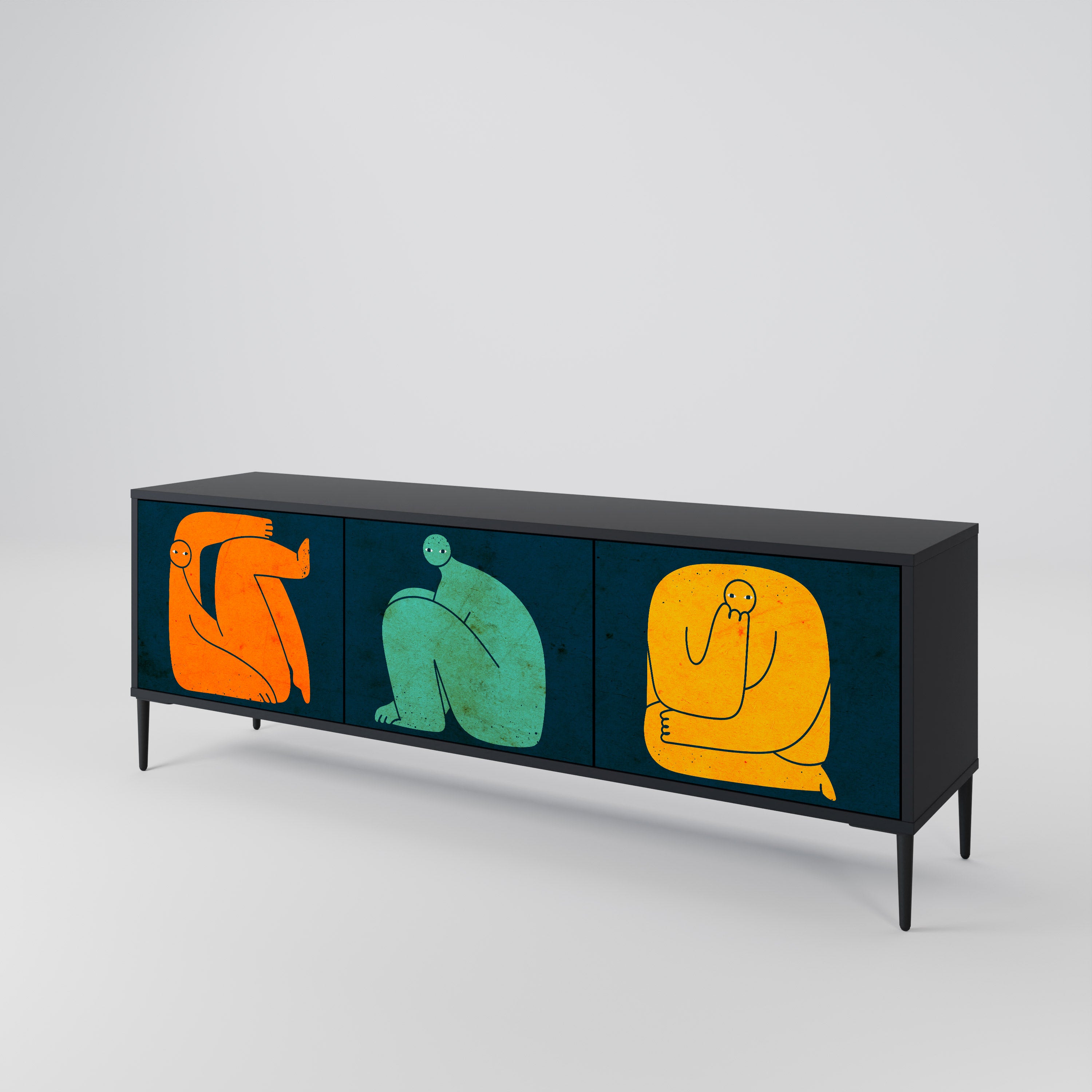 TOGETHER BUT SEPARATELY Mueble de TV de 3 Puertas