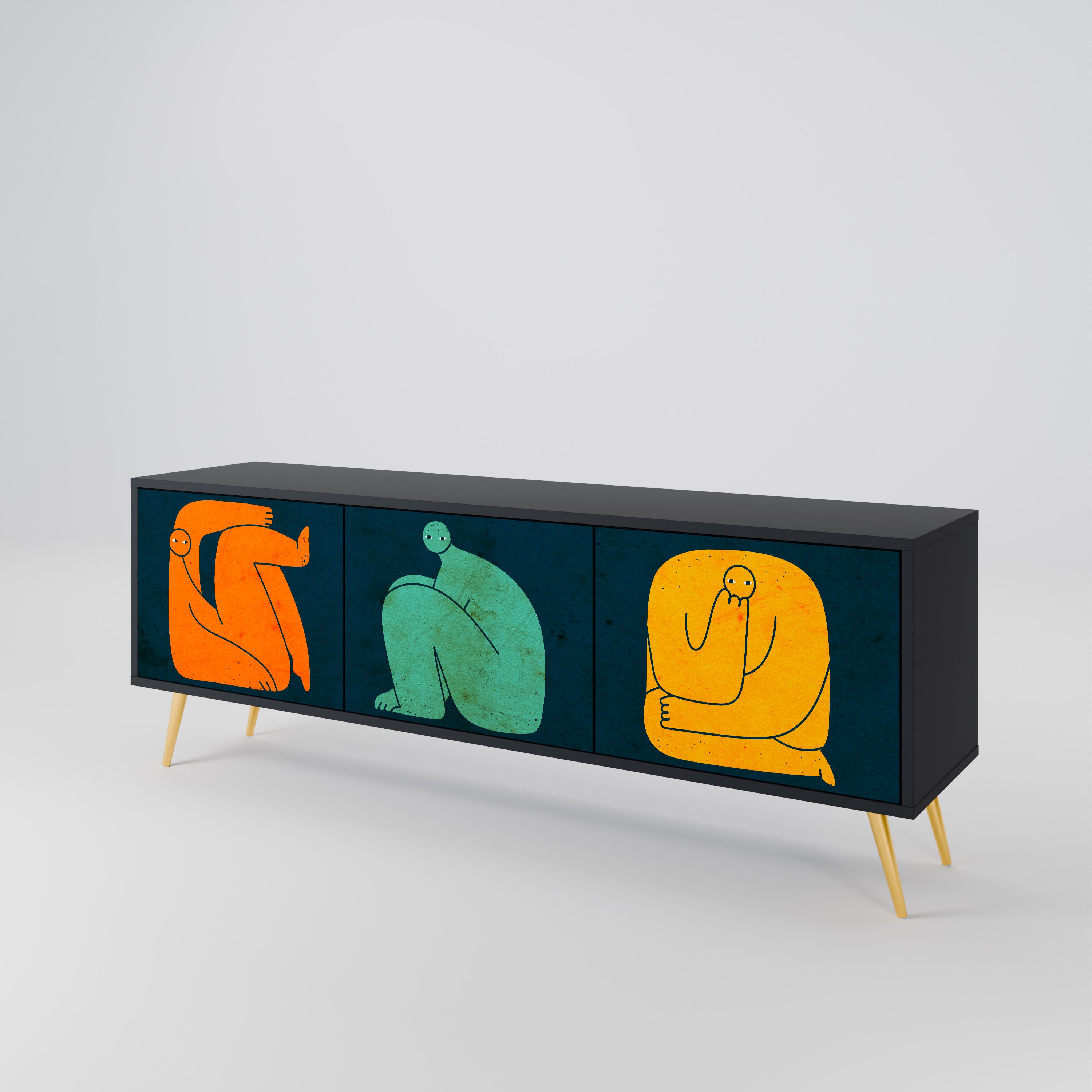 TOGETHER BUT SEPARATELY Mueble de TV de 3 Puertas
