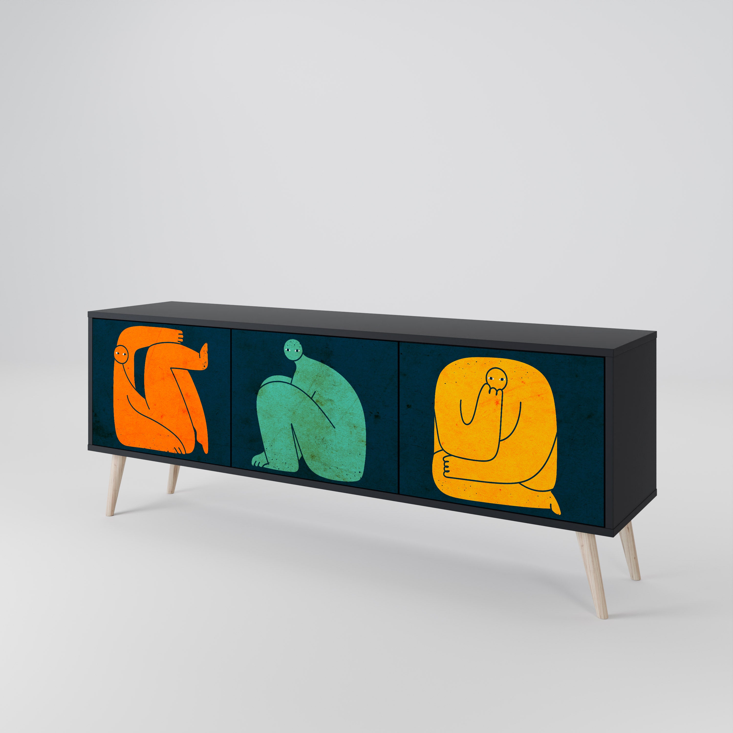 TOGETHER BUT SEPARATELY Mueble de TV de 3 Puertas