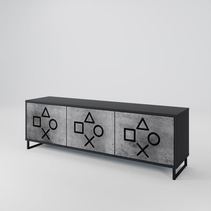 GAMER CHOICE Mueble de TV de 3 Puertas