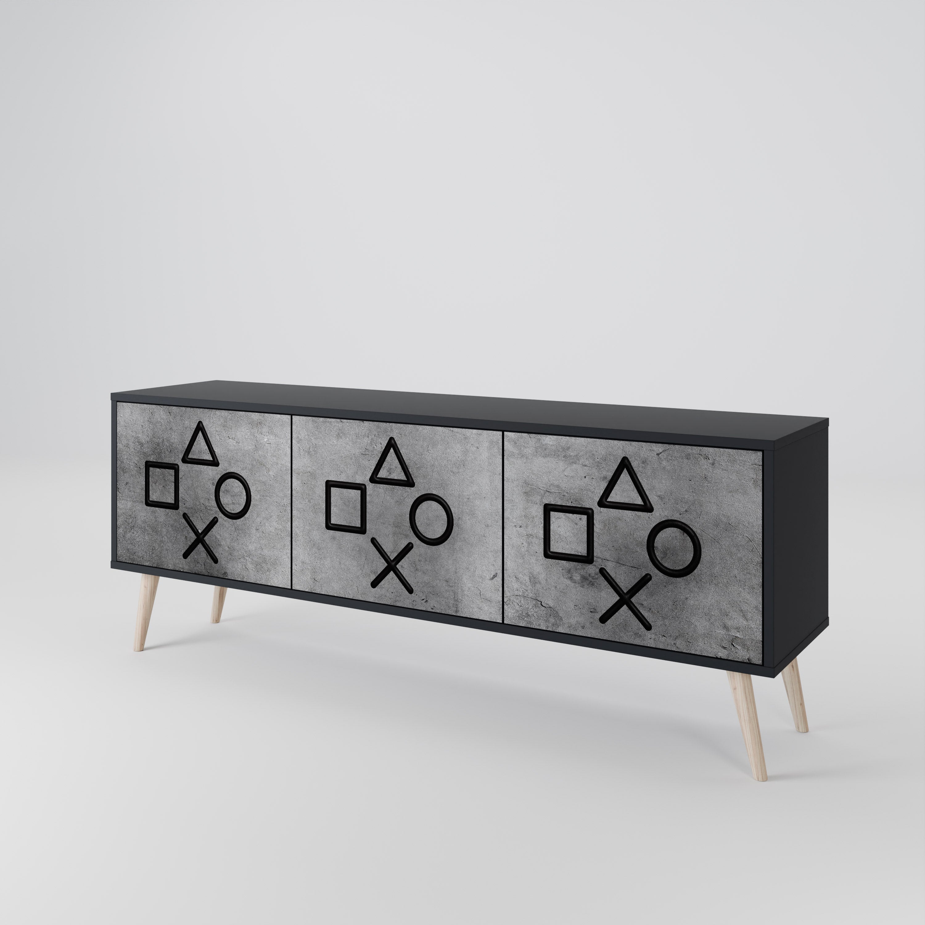 GAMER CHOICE Mueble de TV de 3 Puertas