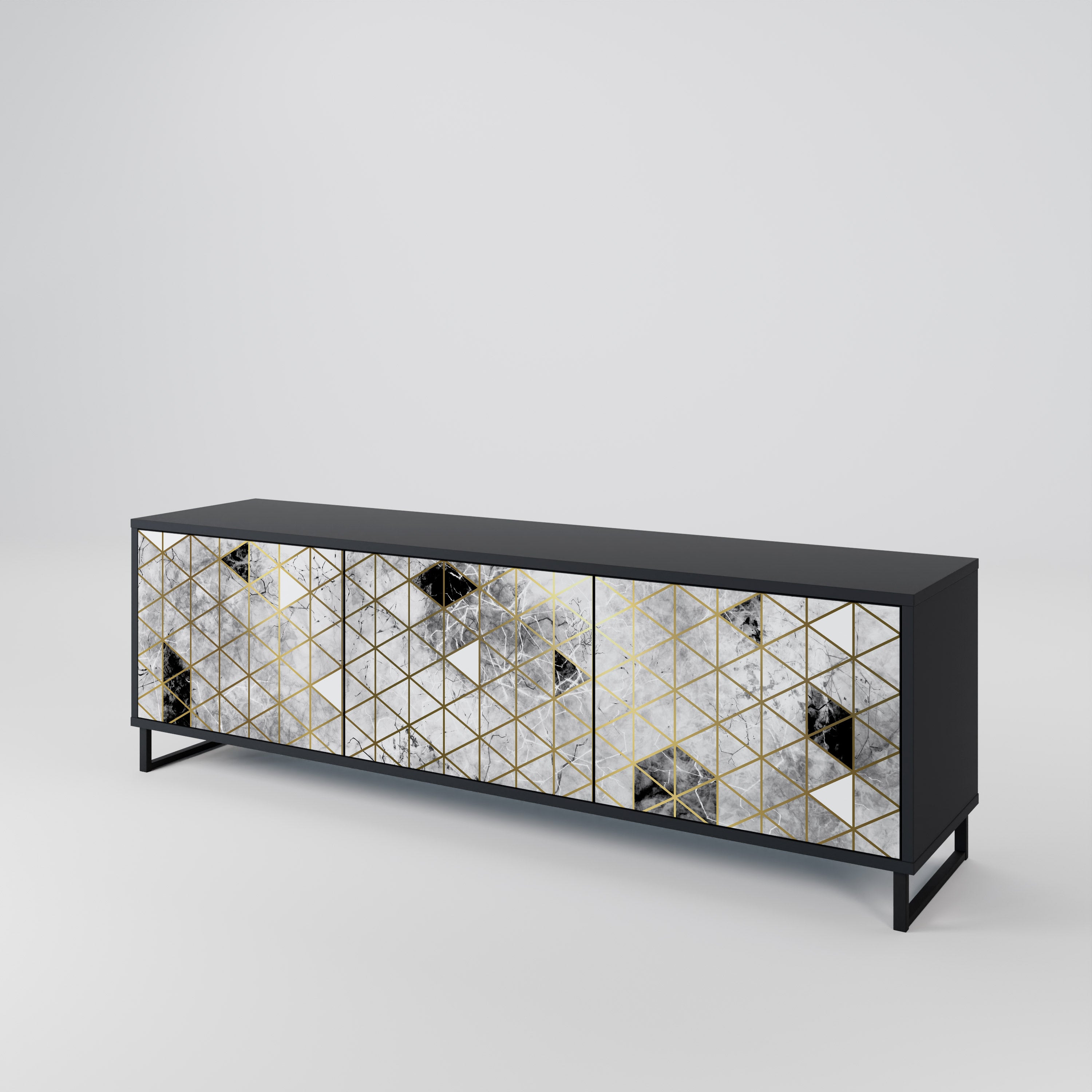 ASHEN ARIA Mueble de TV de 3 Puertas
