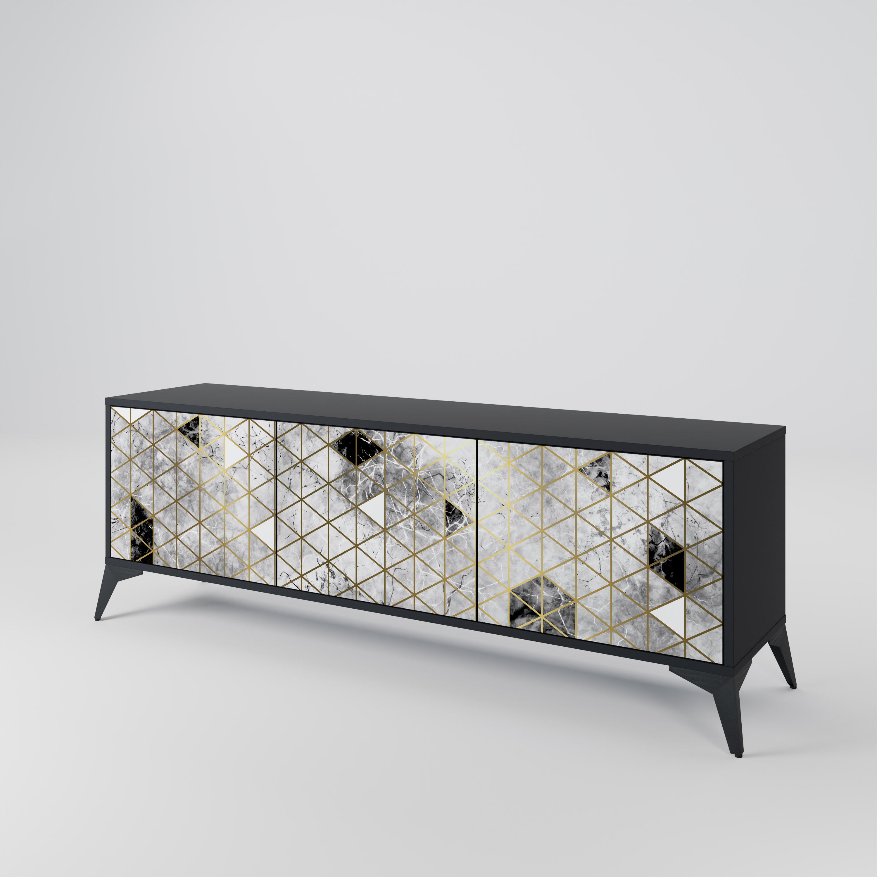 ASHEN ARIA Mueble de TV de 3 Puertas
