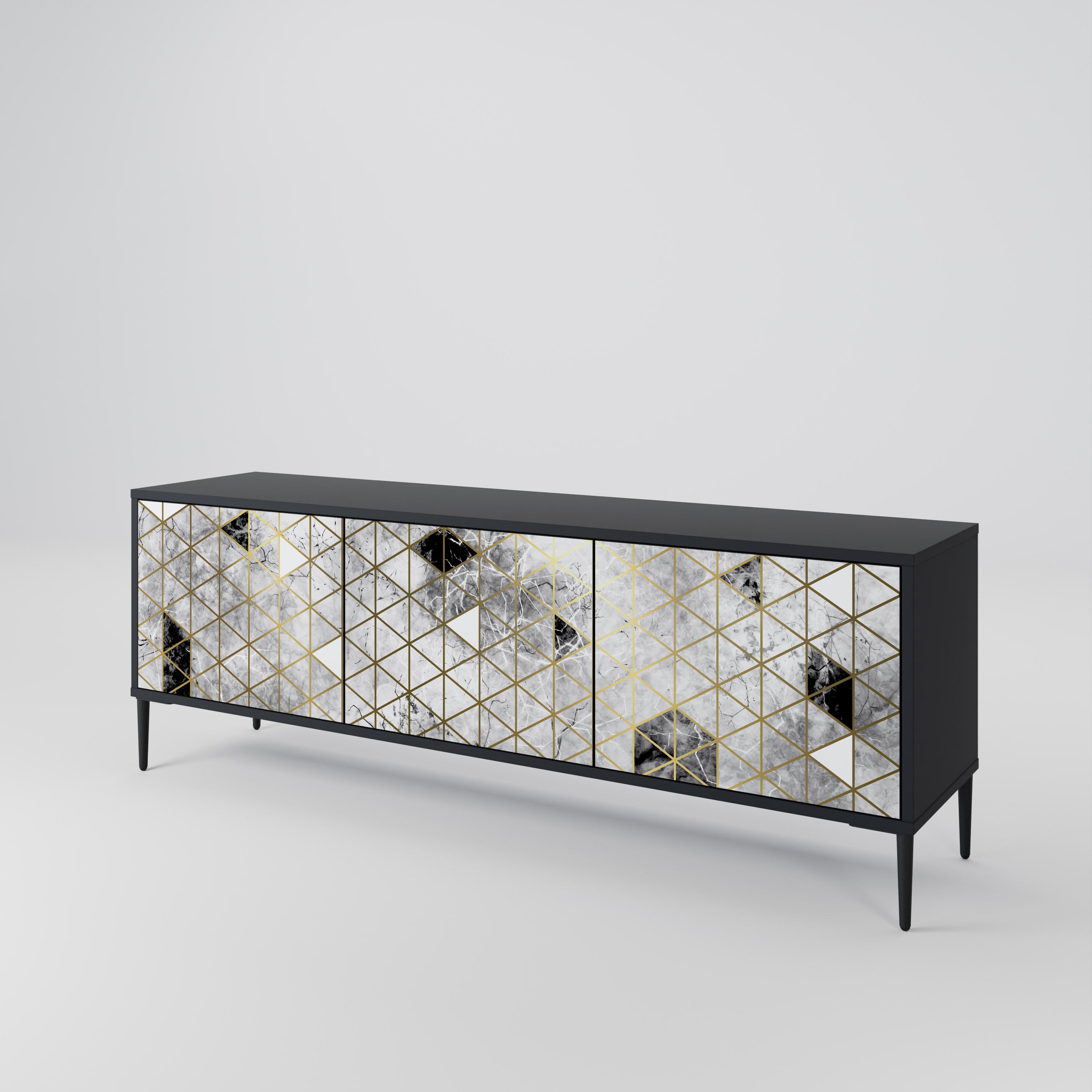 ASHEN ARIA Mueble de TV de 3 Puertas