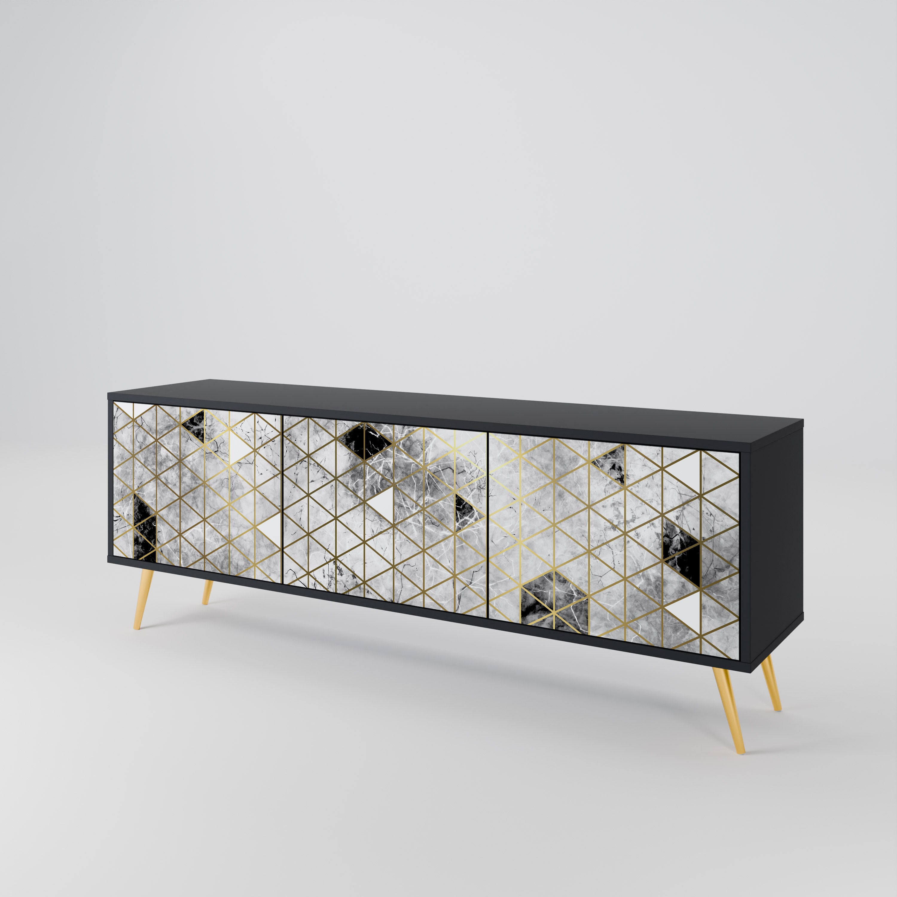 ASHEN ARIA Mueble de TV de 3 Puertas