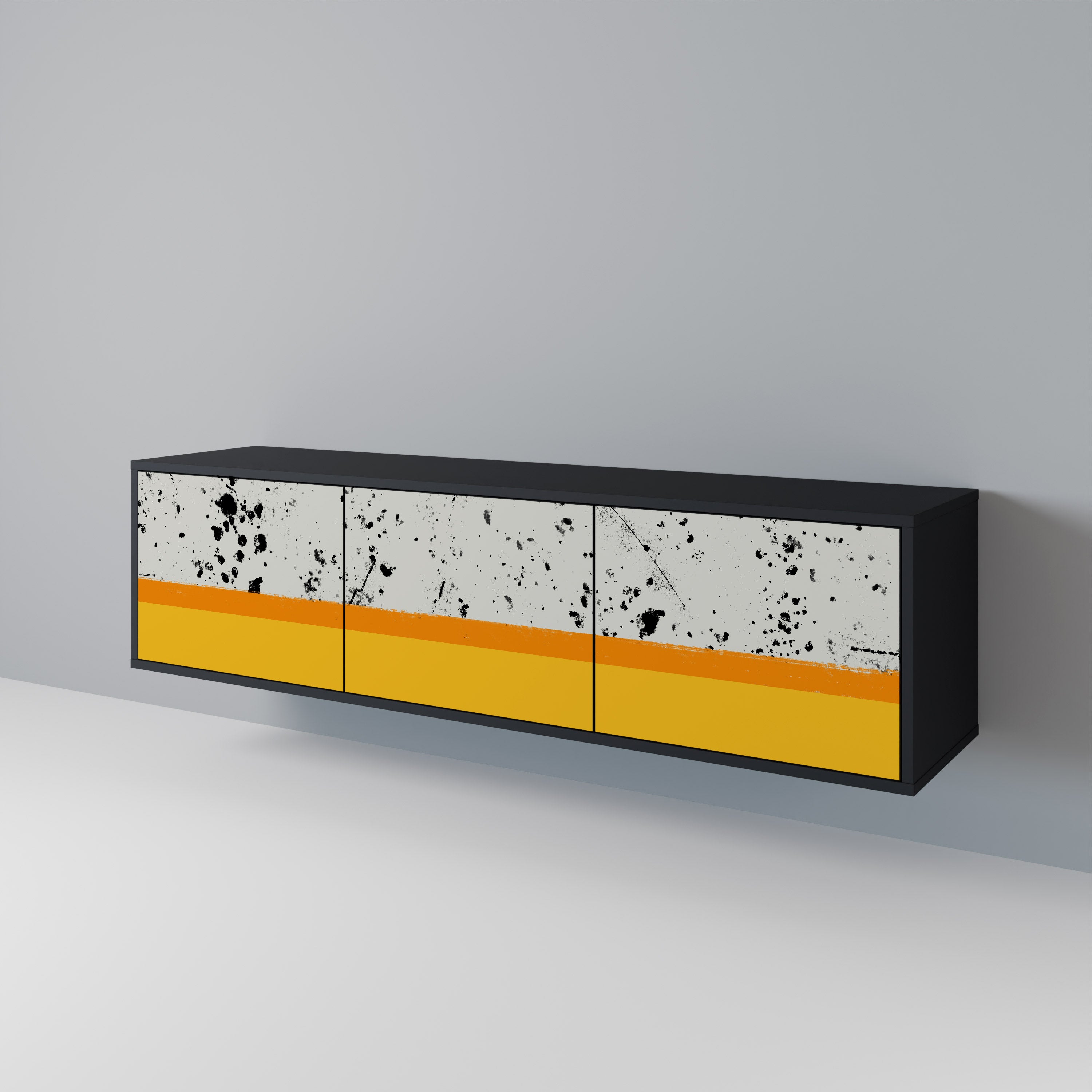DYED BY ORANGE Mueble de TV de 3 Puertas