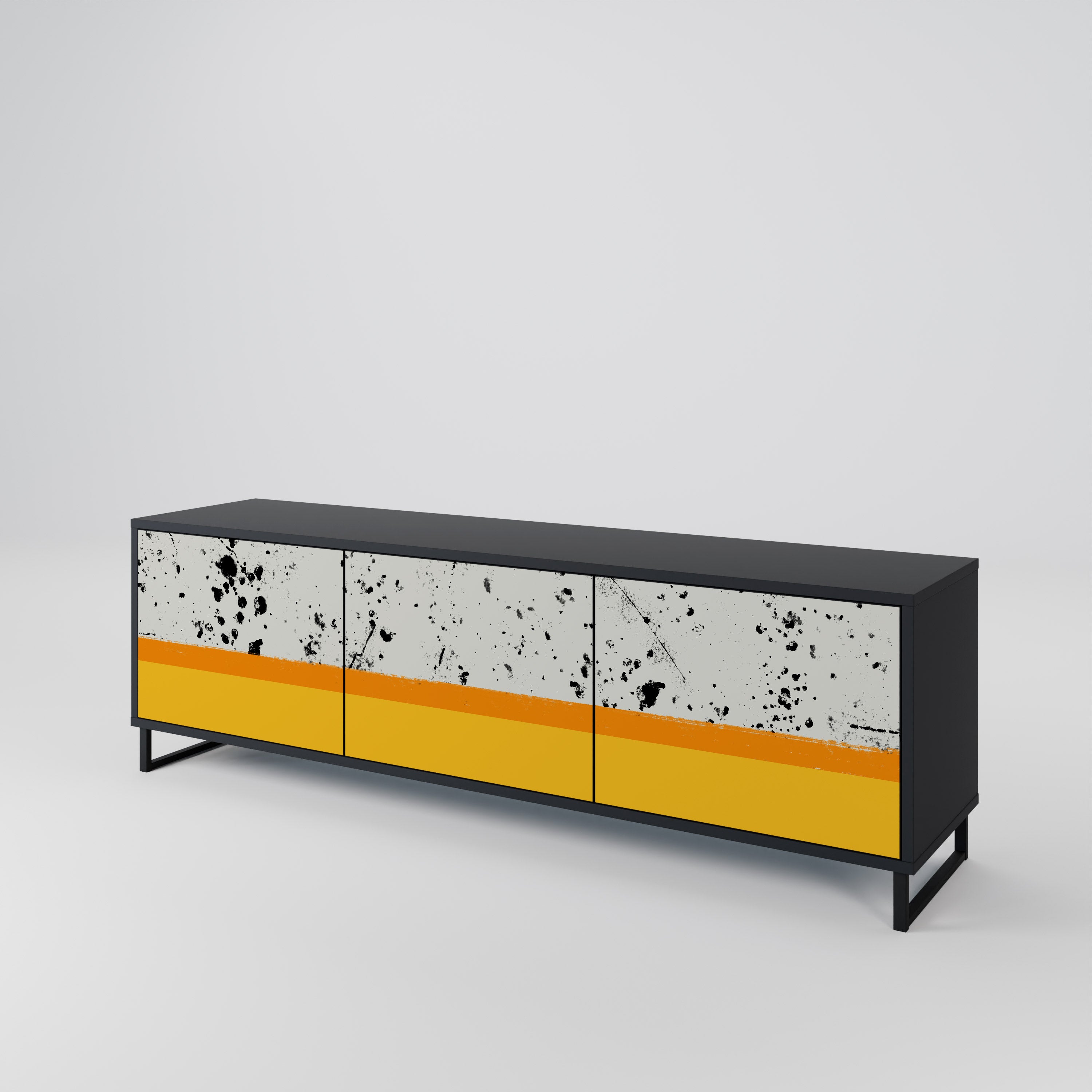DYED BY ORANGE Mueble de TV de 3 Puertas