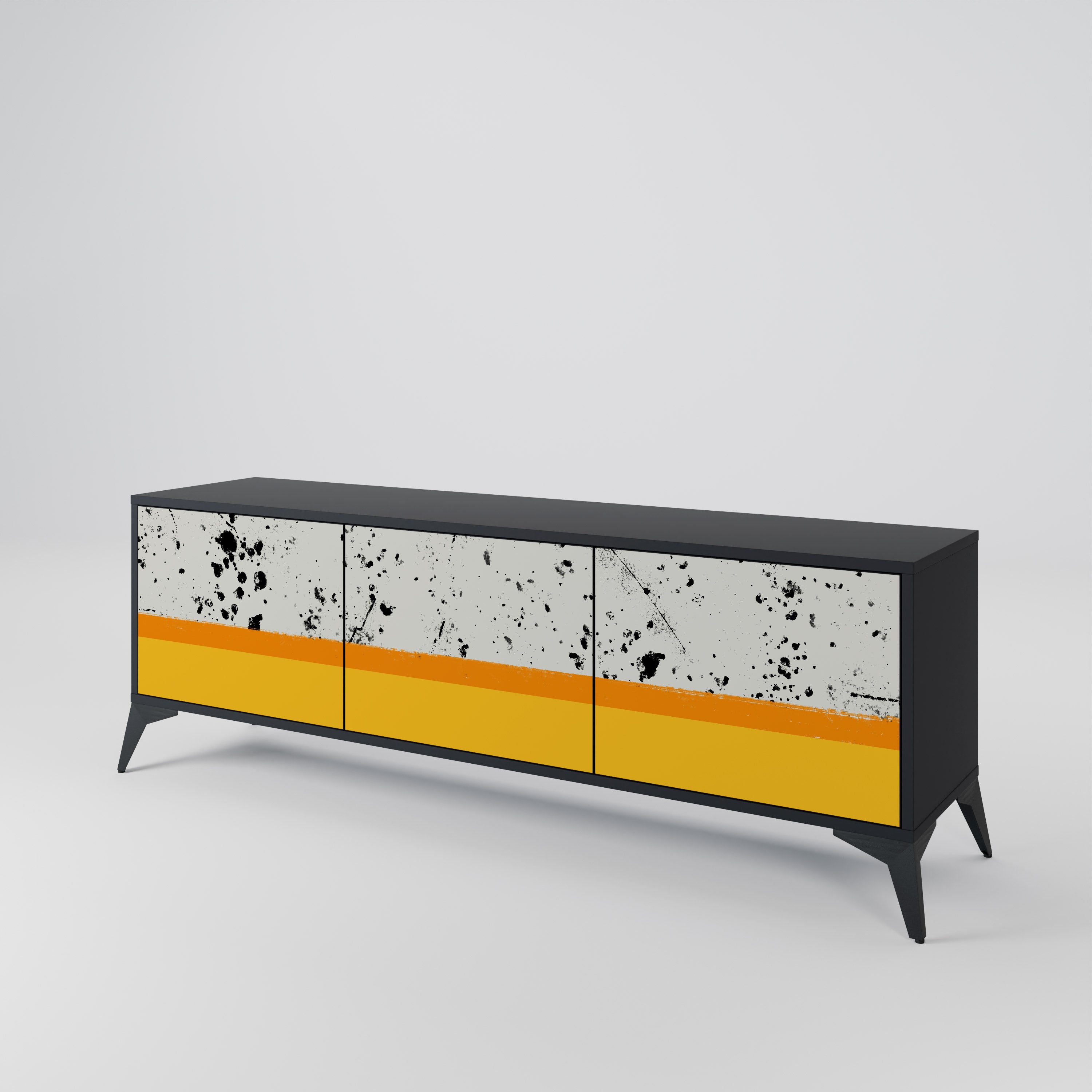 DYED BY ORANGE Mueble de TV de 3 Puertas