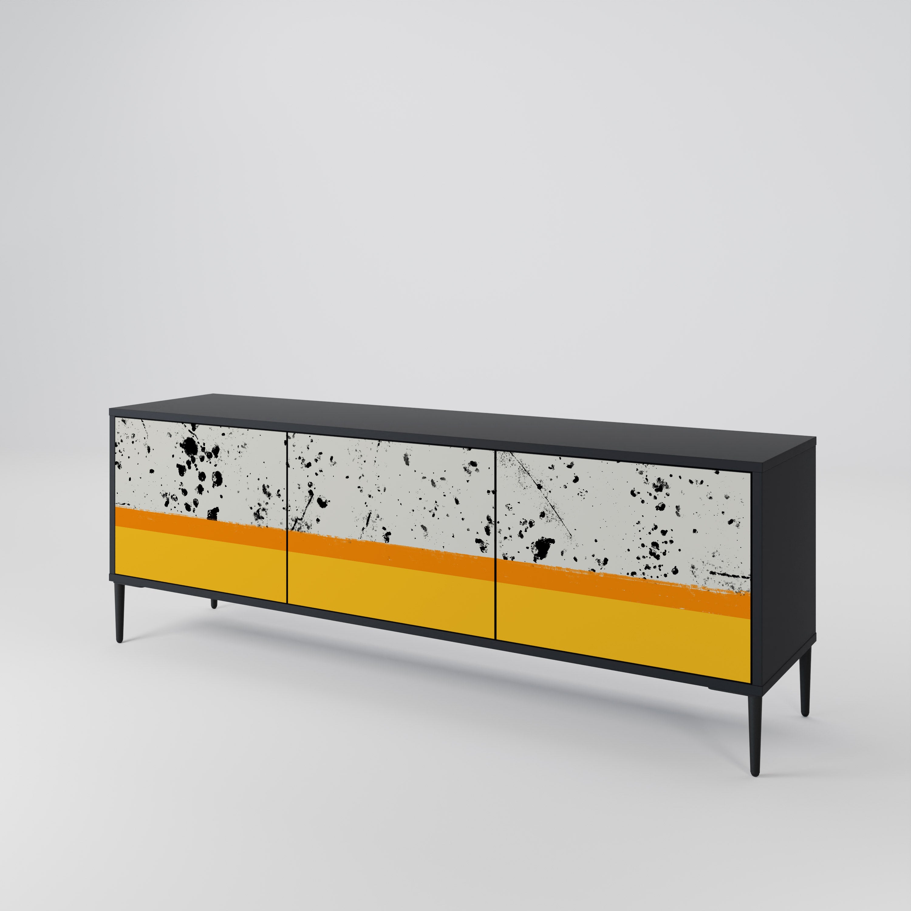 DYED BY ORANGE Mueble de TV de 3 Puertas