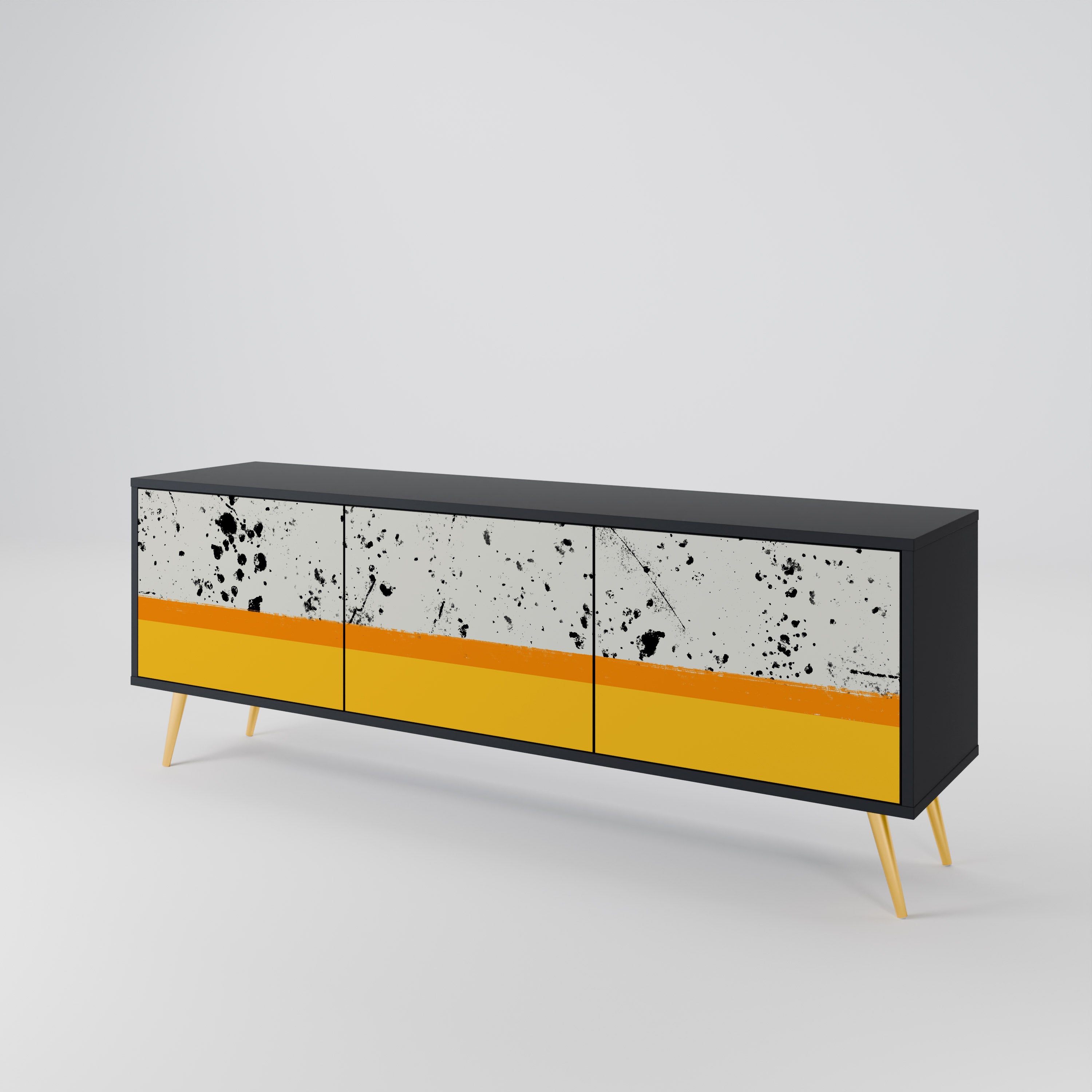 DYED BY ORANGE Mueble de TV de 3 Puertas