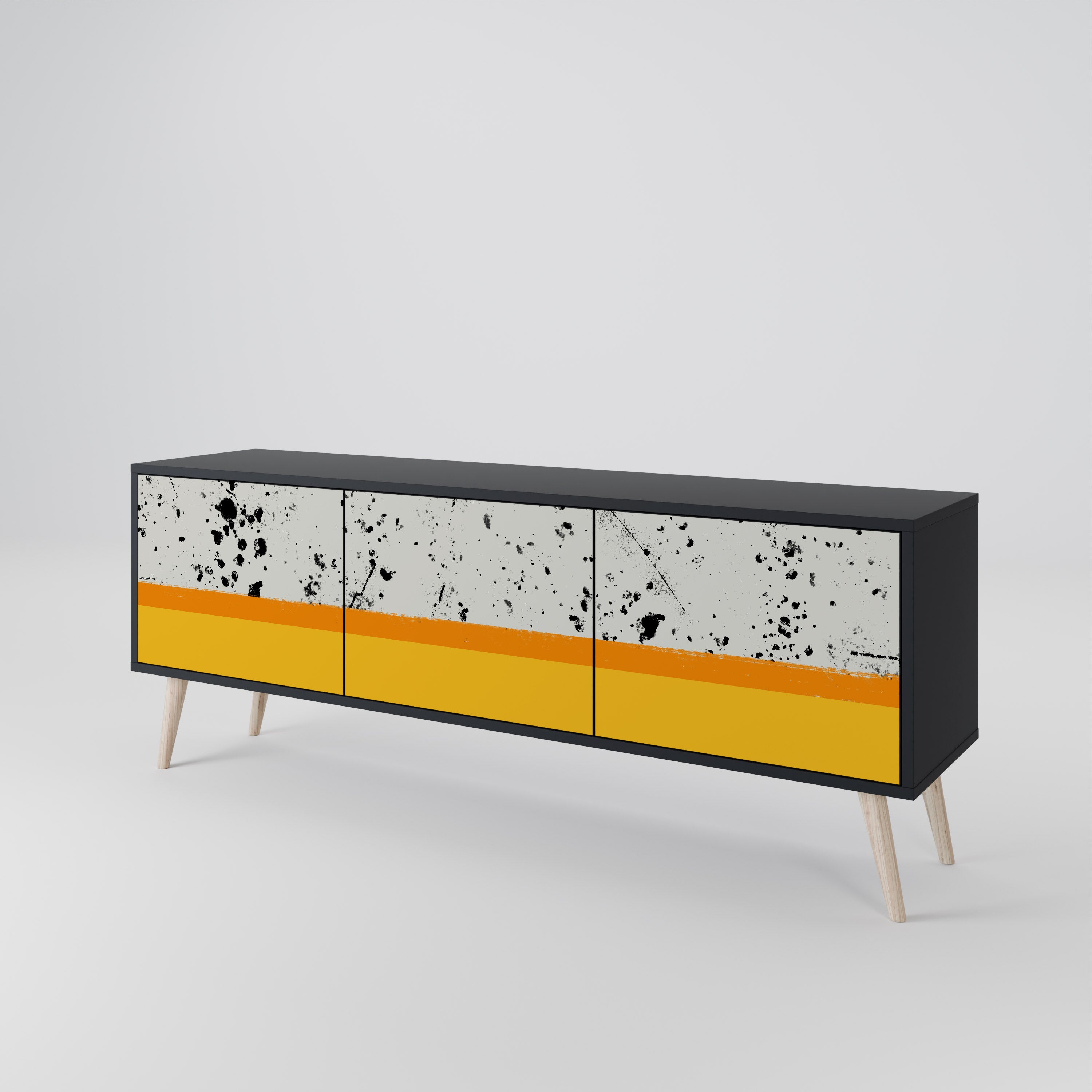 DYED BY ORANGE Mueble de TV de 3 Puertas
