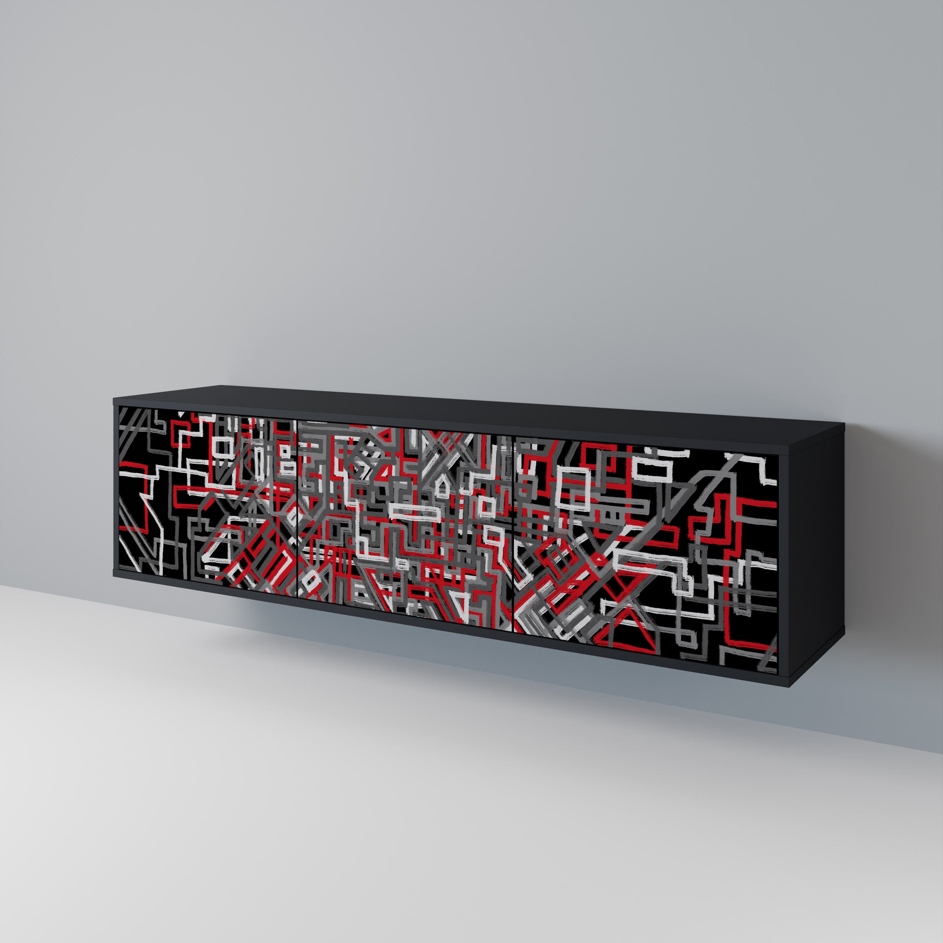 BROKEN LINES Mueble de TV de 3 Puertas