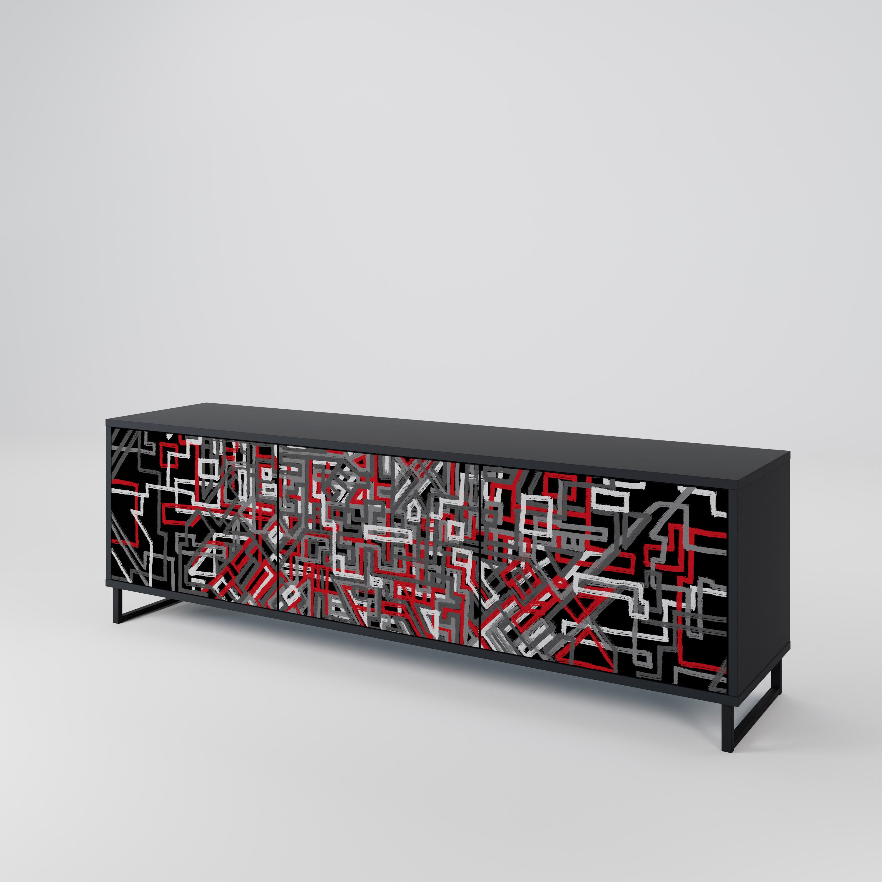 BROKEN LINES Mueble de TV de 3 Puertas