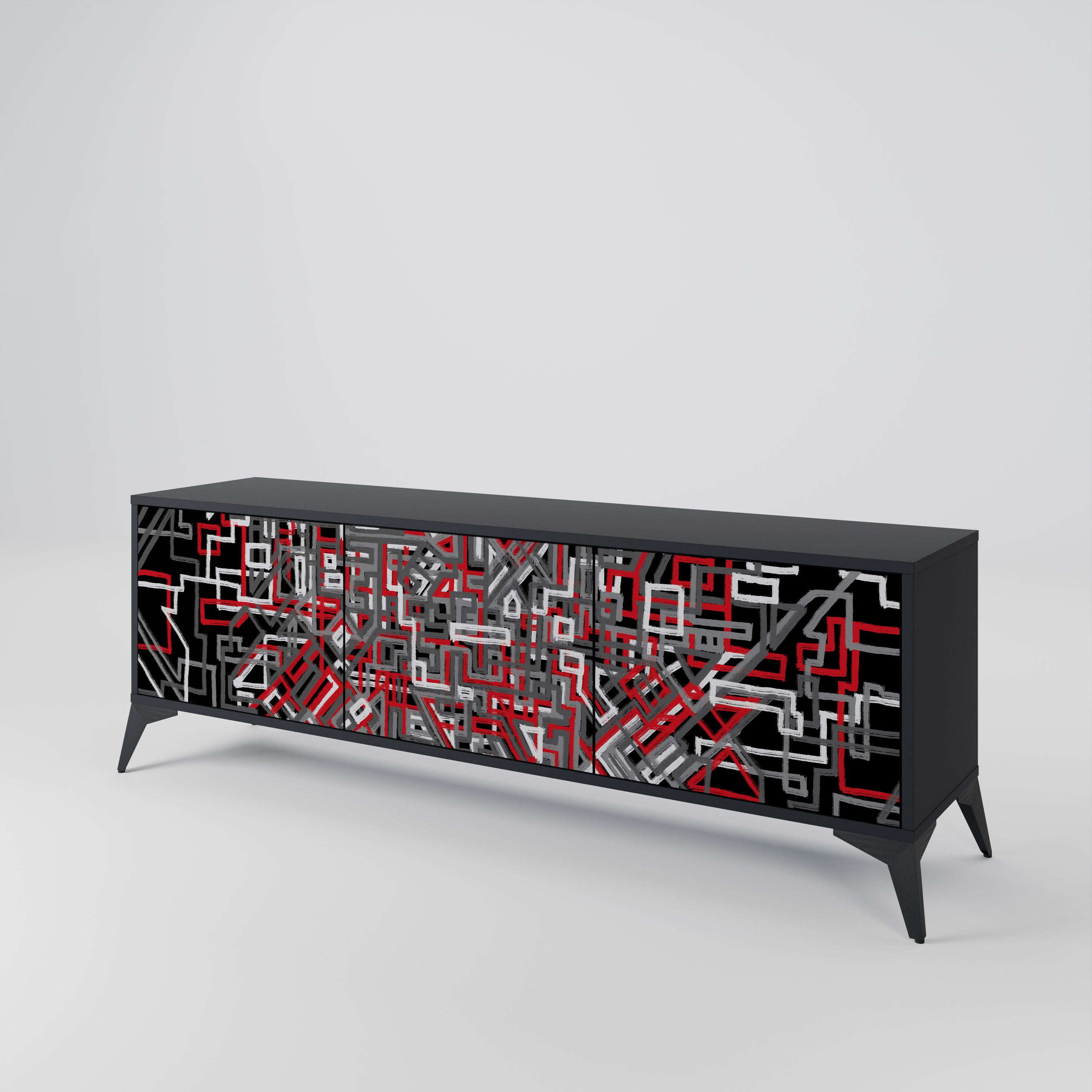BROKEN LINES Mueble de TV de 3 Puertas