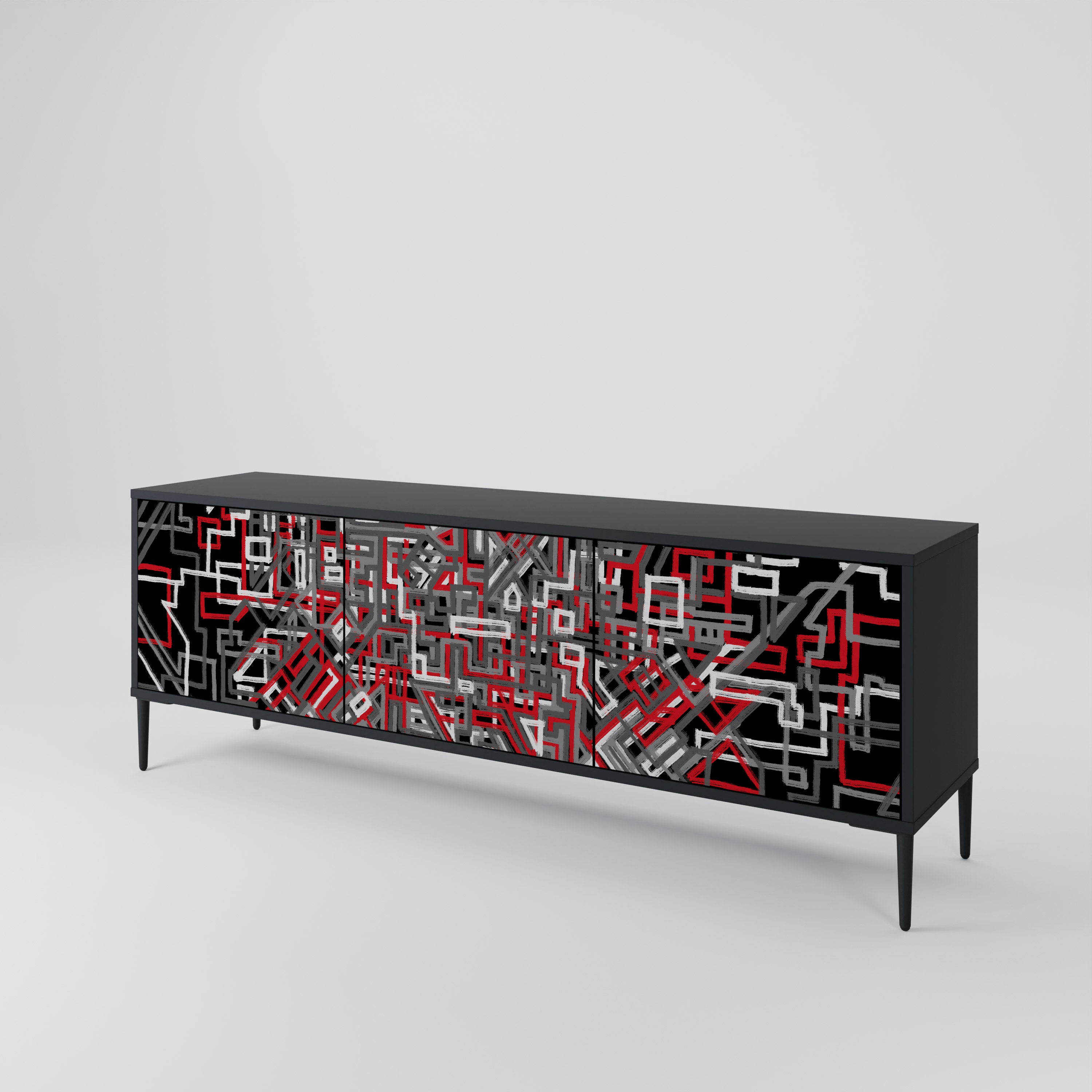 BROKEN LINES Mueble de TV de 3 Puertas