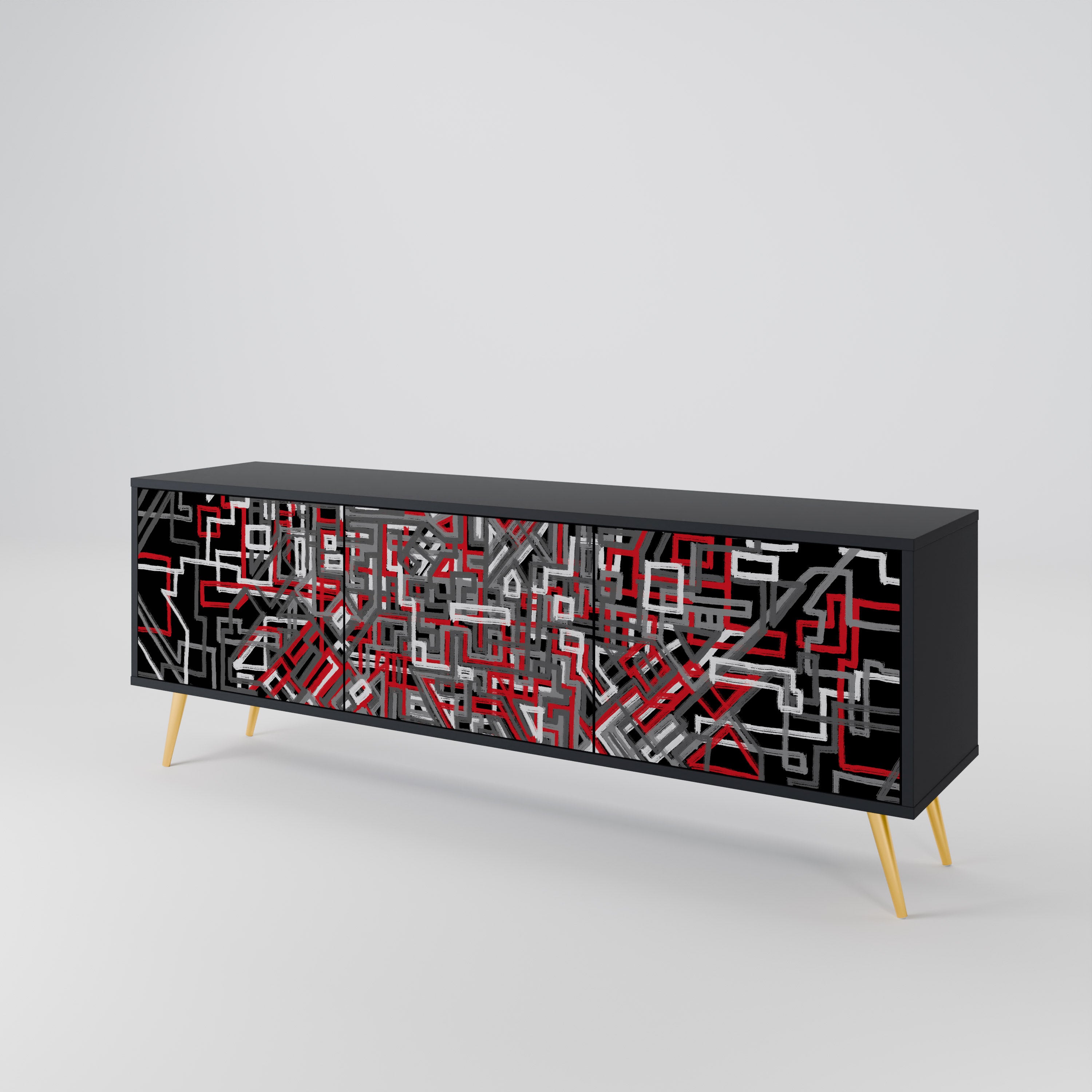 BROKEN LINES Mueble de TV de 3 Puertas