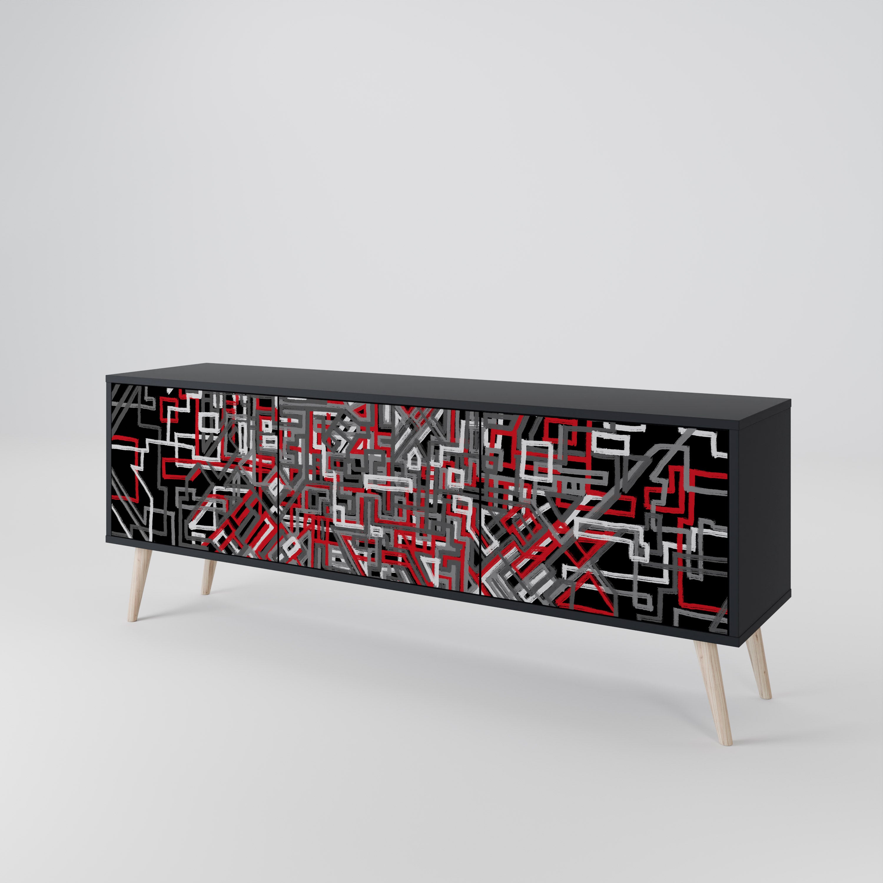 BROKEN LINES Mueble de TV de 3 Puertas