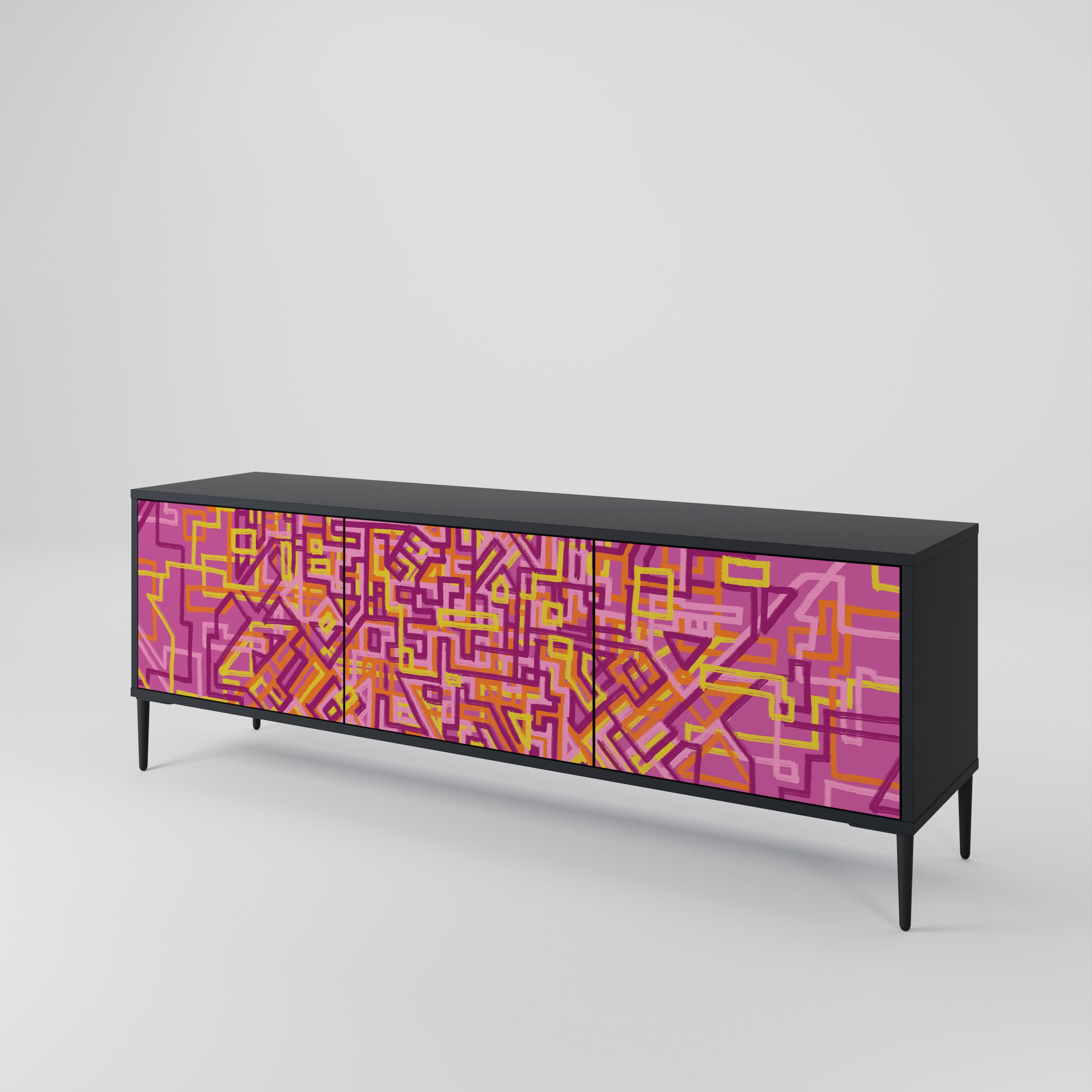 LOVELY MEMORIES Mueble de TV de 3 Puertas