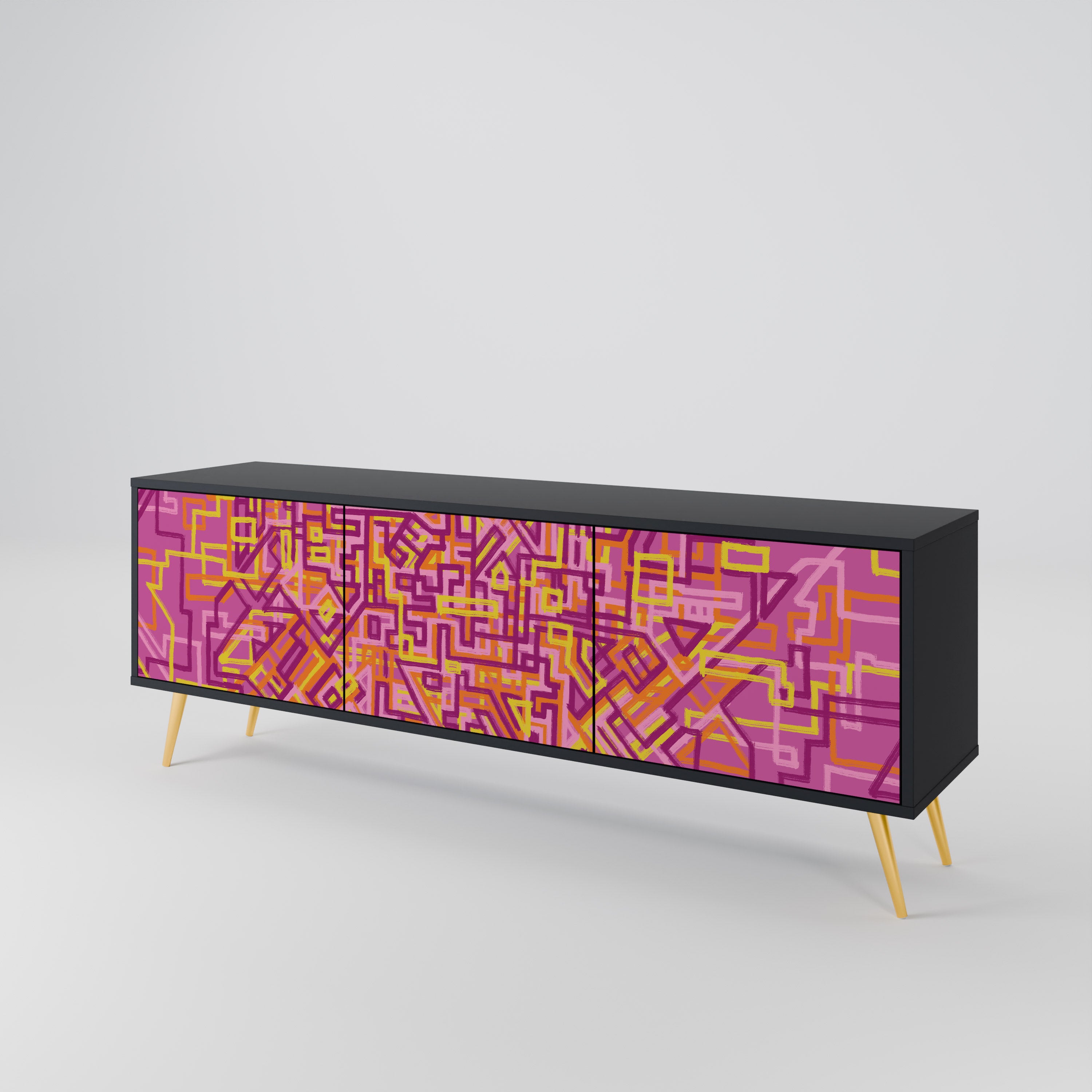 LOVELY MEMORIES Mueble de TV de 3 Puertas
