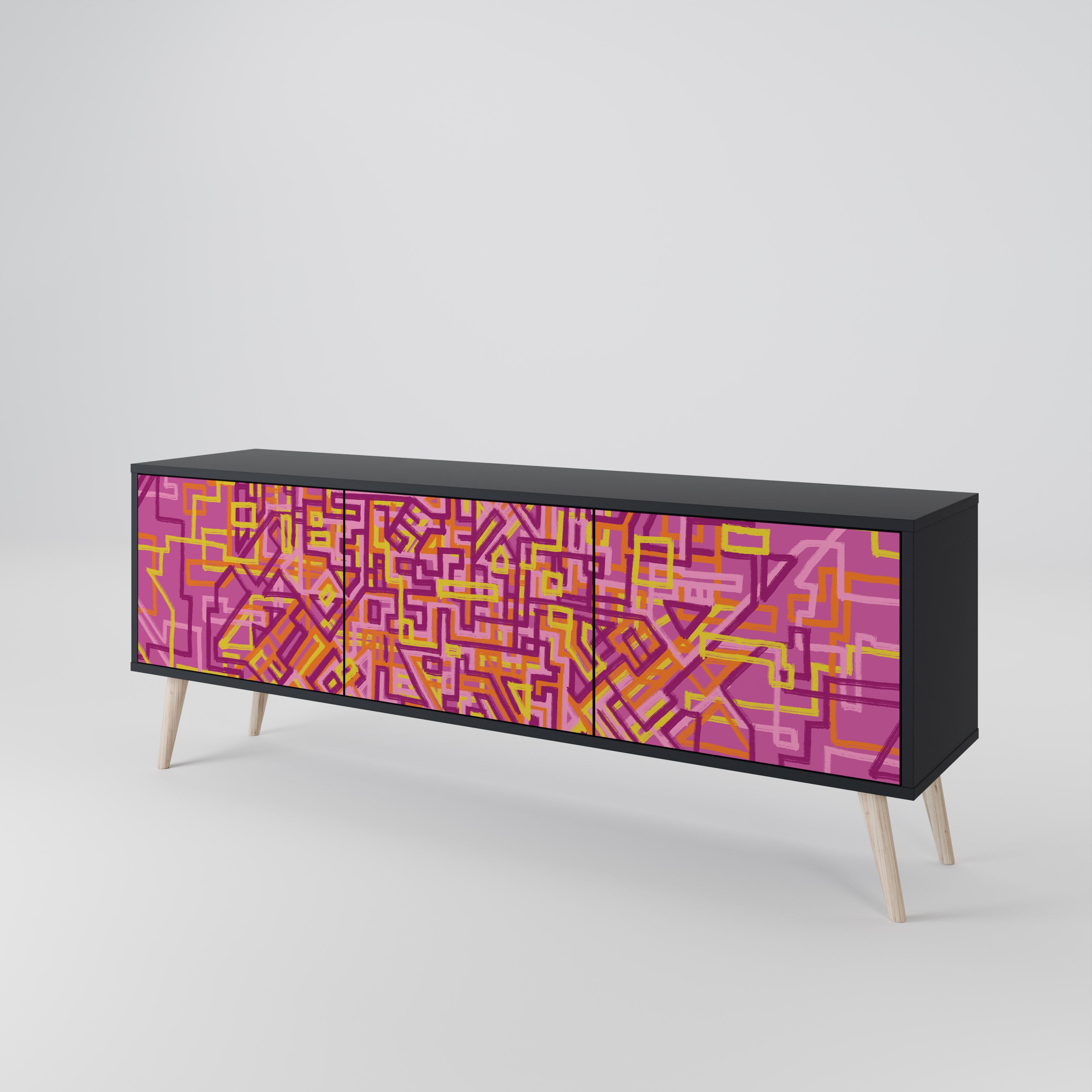 LOVELY MEMORIES Mueble de TV de 3 Puertas