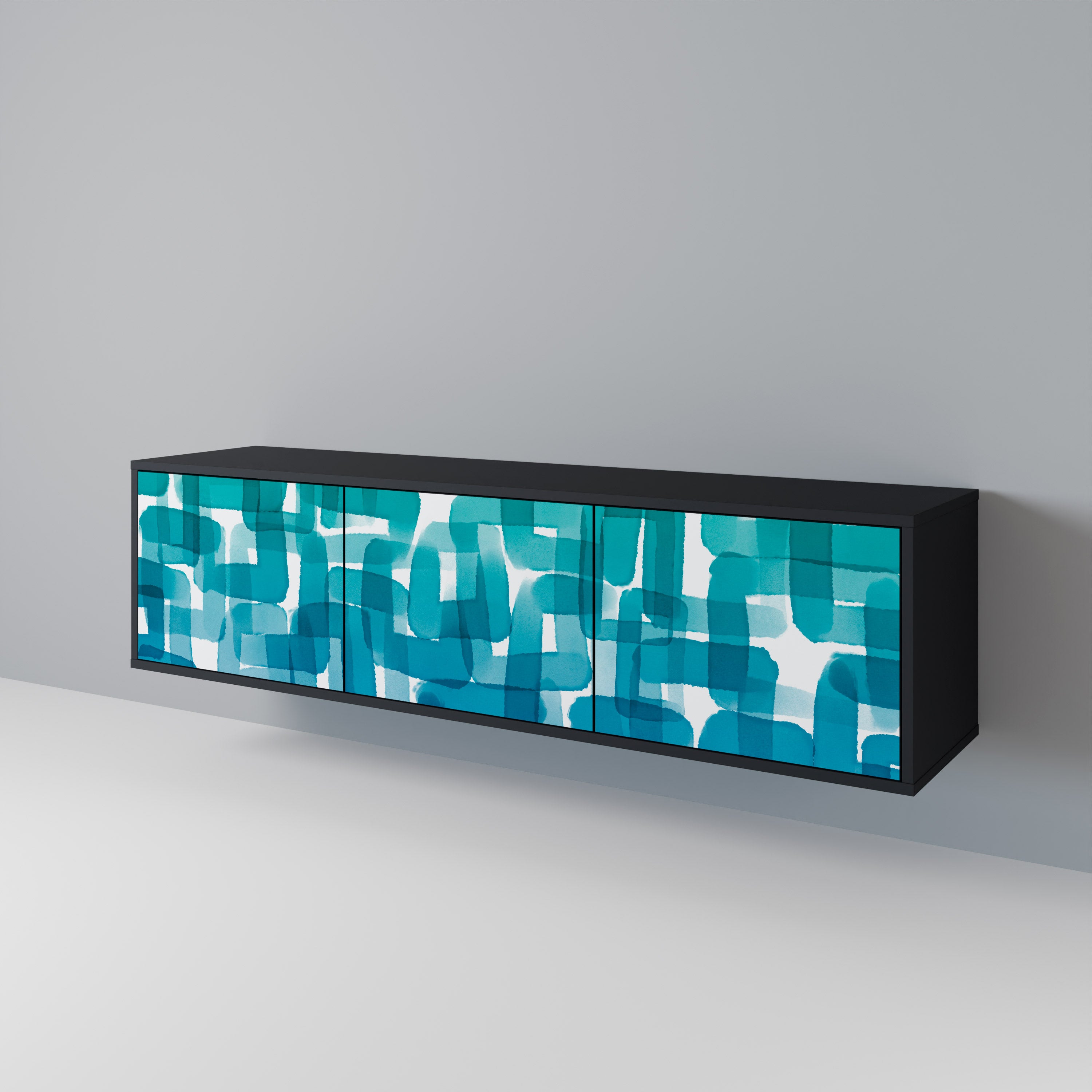 TURQUOISE RECTANGLES Mueble de TV de 3 Puertas