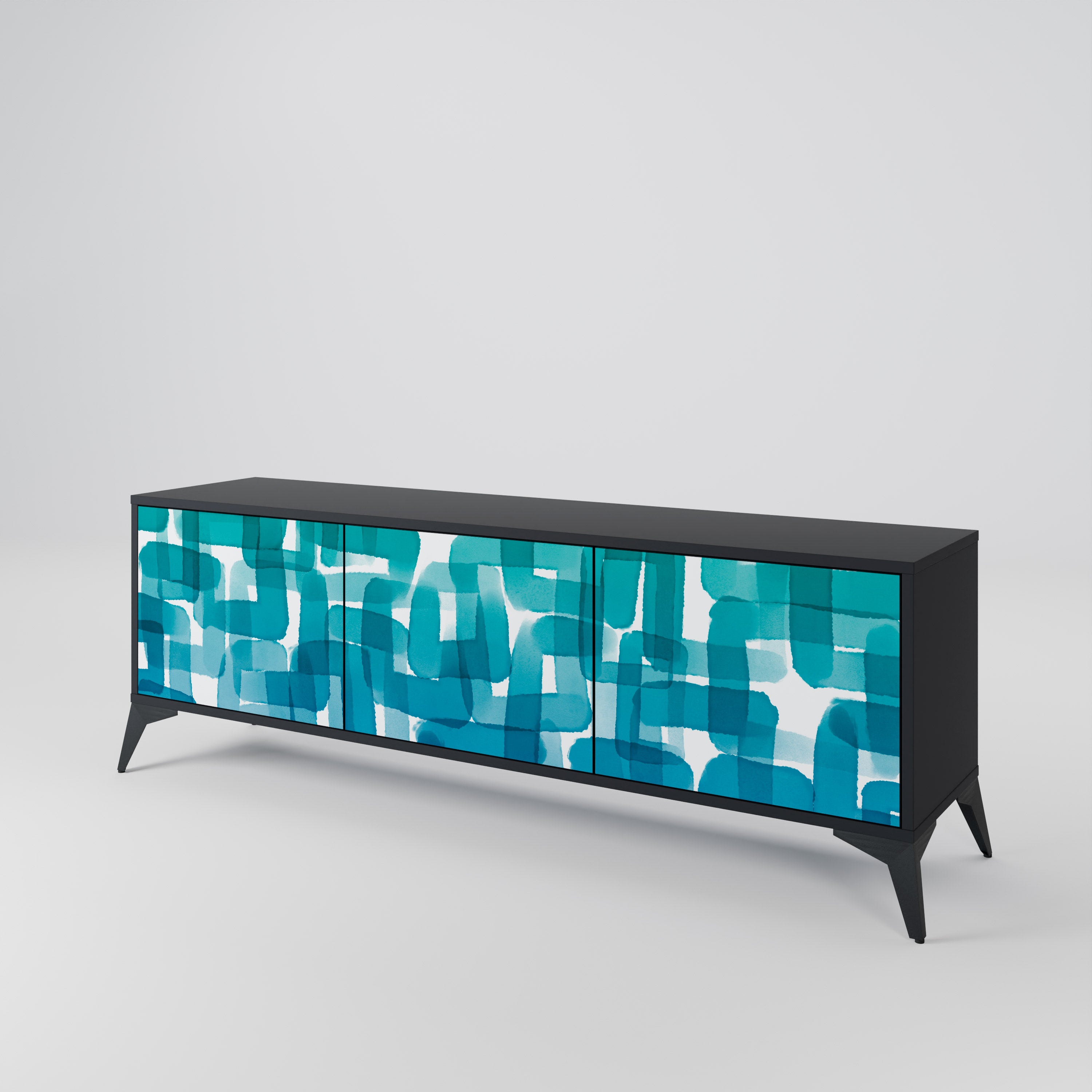 TURQUOISE RECTANGLES Mueble de TV de 3 Puertas