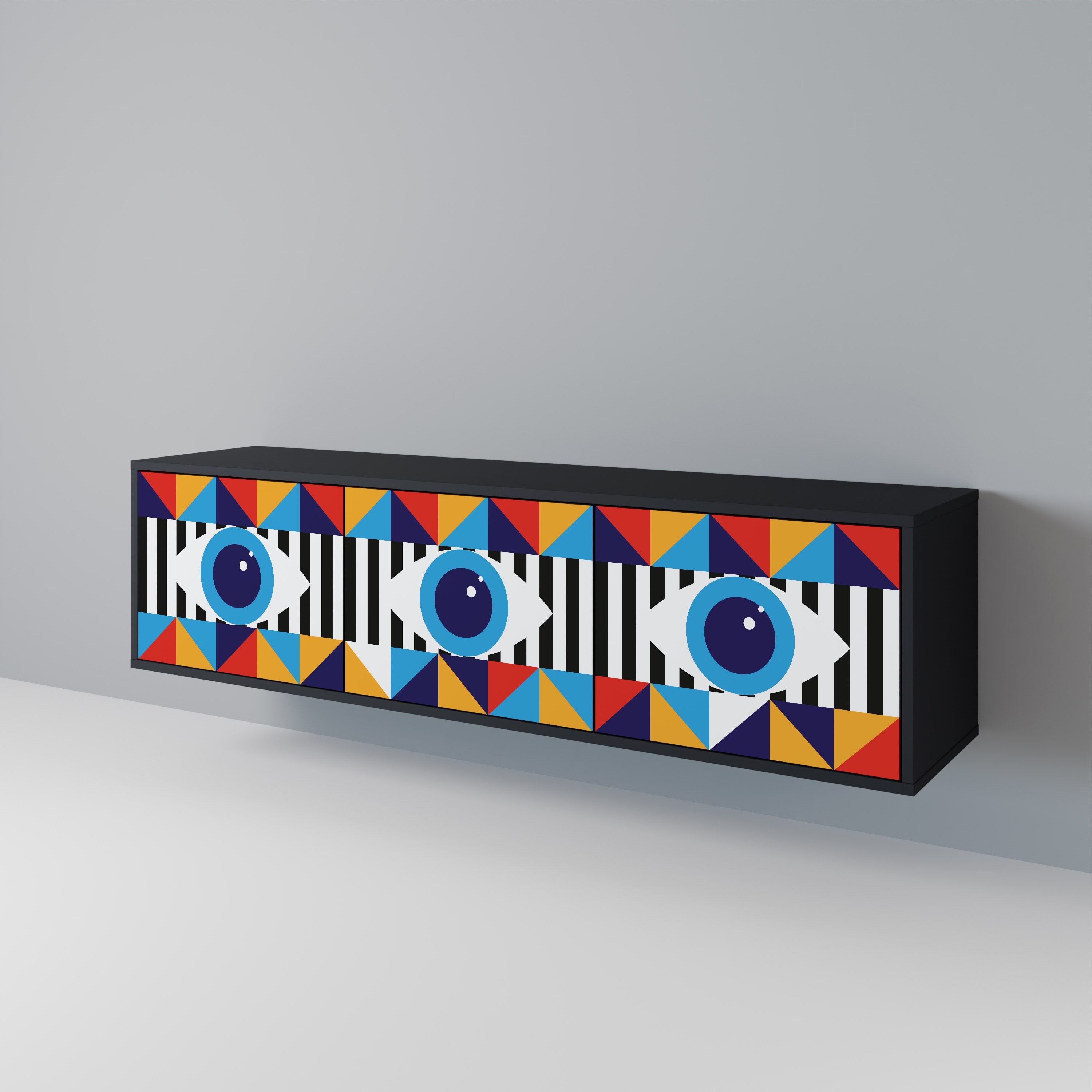 ABSTRACTION AND GEOMETRY Mueble de TV de 3 Puertas