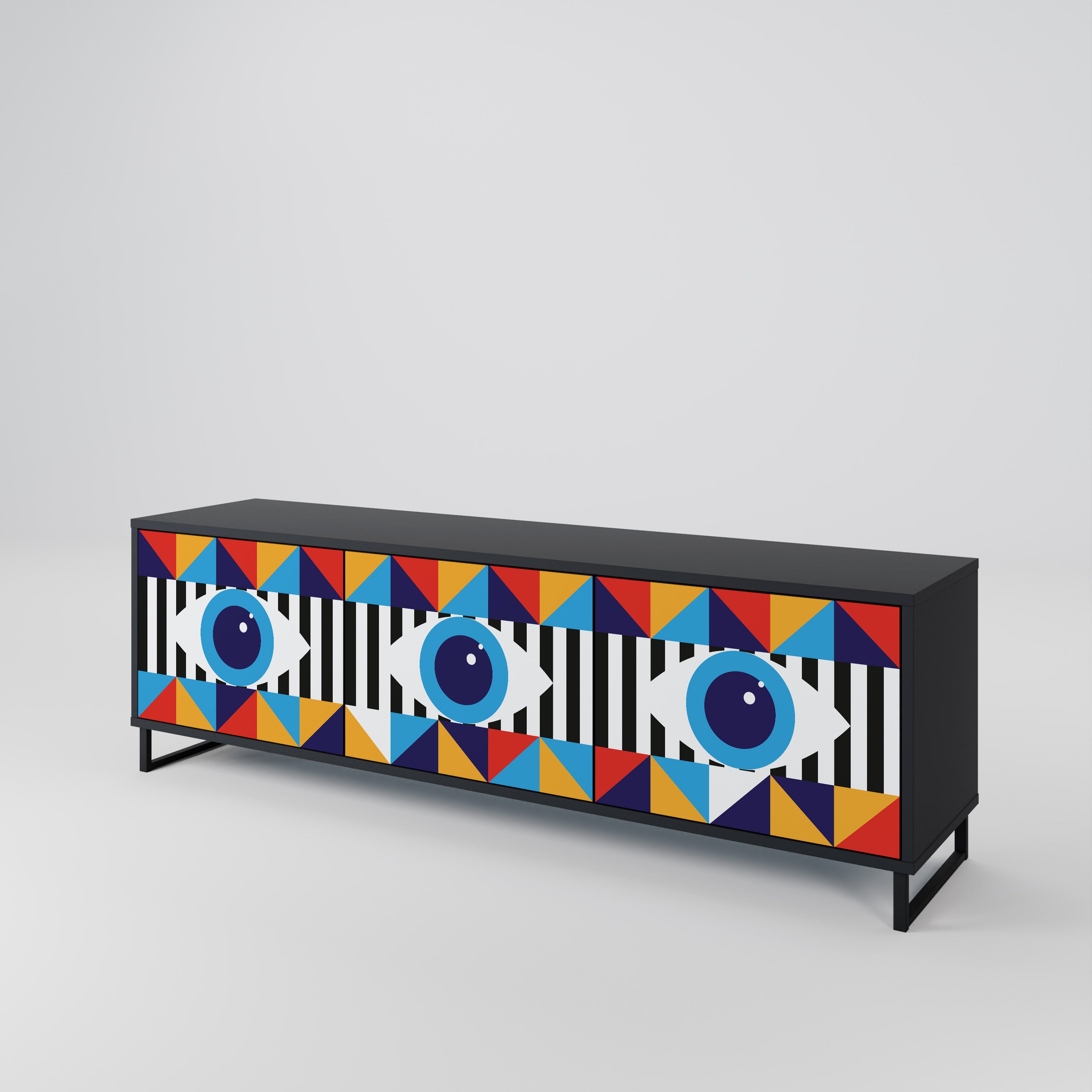 ABSTRACTION AND GEOMETRY Mueble de TV de 3 Puertas