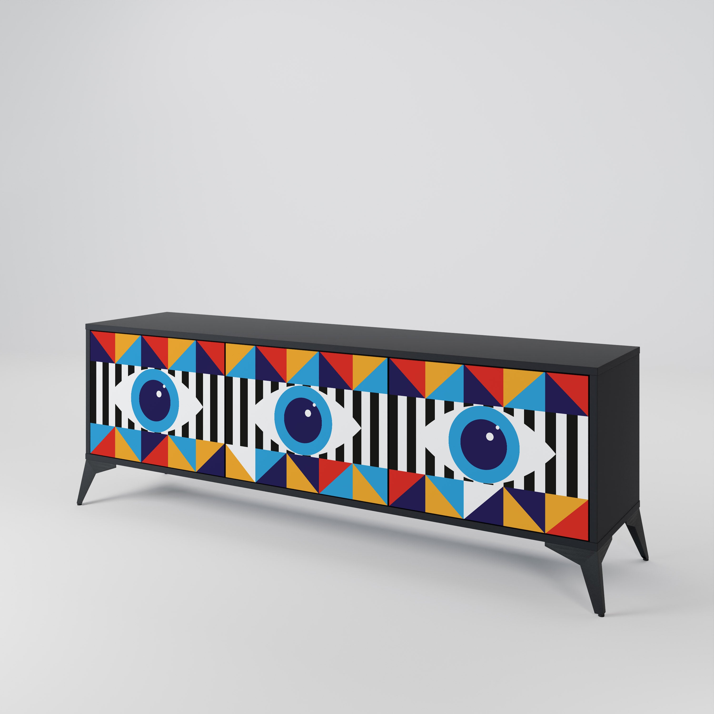 ABSTRACTION AND GEOMETRY Mueble de TV de 3 Puertas