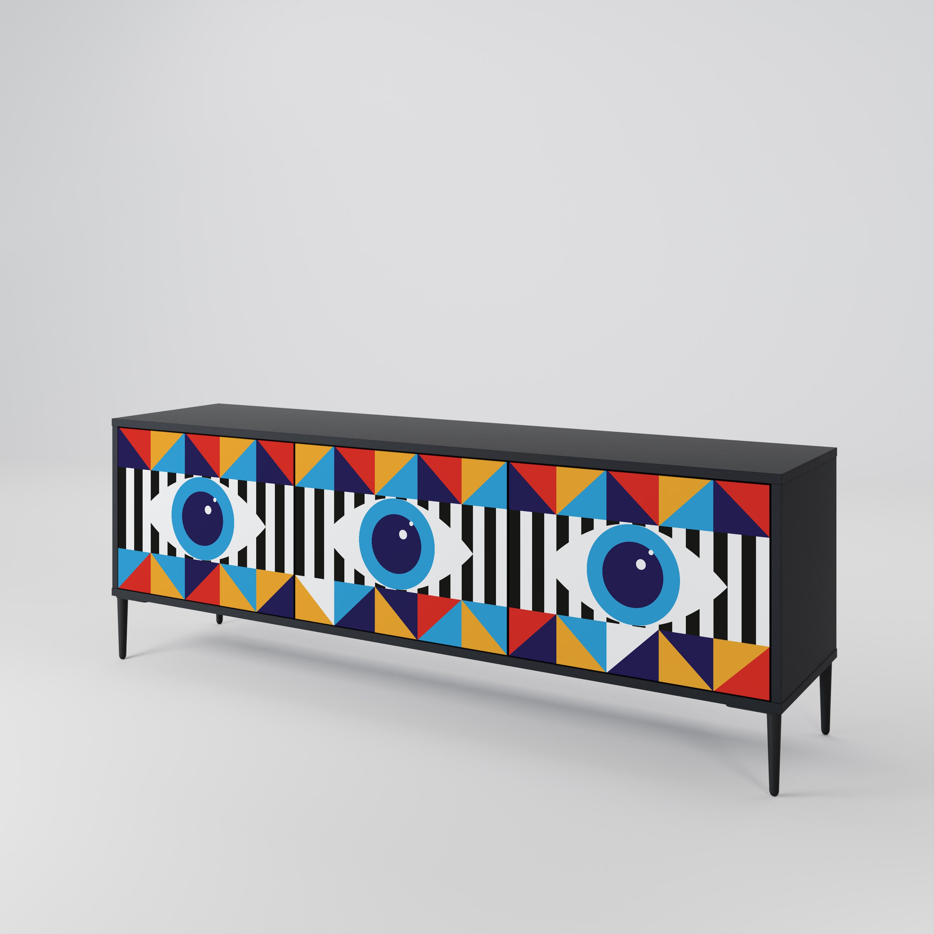 ABSTRACTION AND GEOMETRY Mueble de TV de 3 Puertas