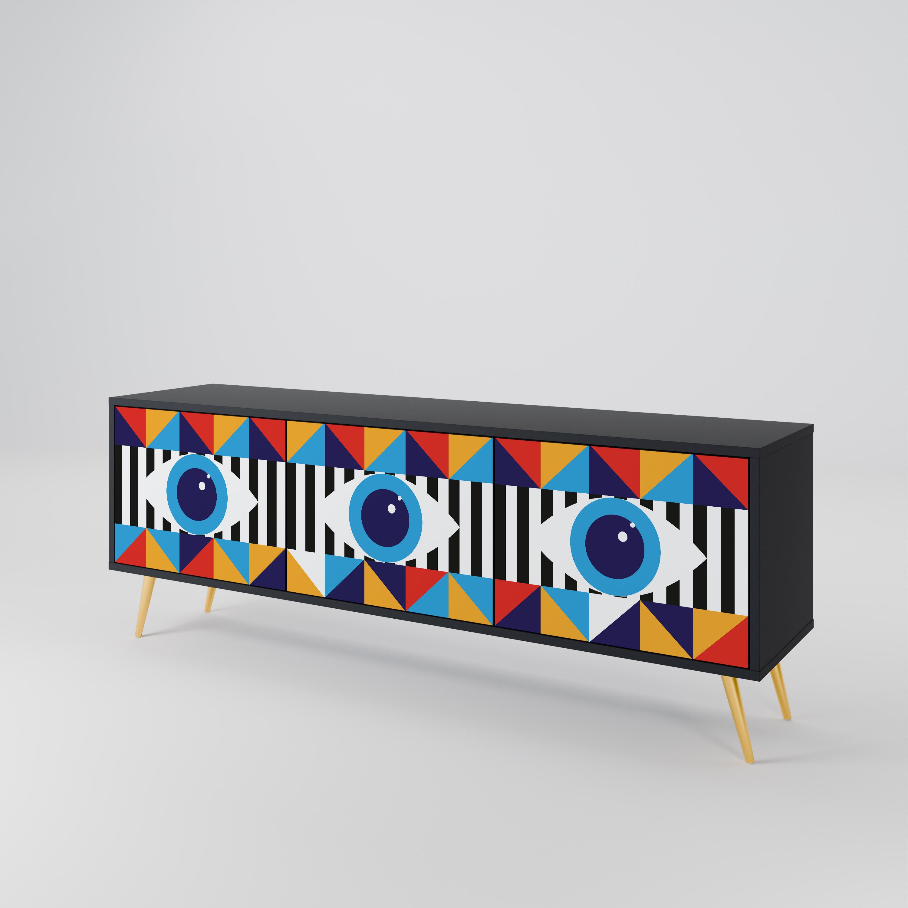 ABSTRACTION AND GEOMETRY Mueble de TV de 3 Puertas