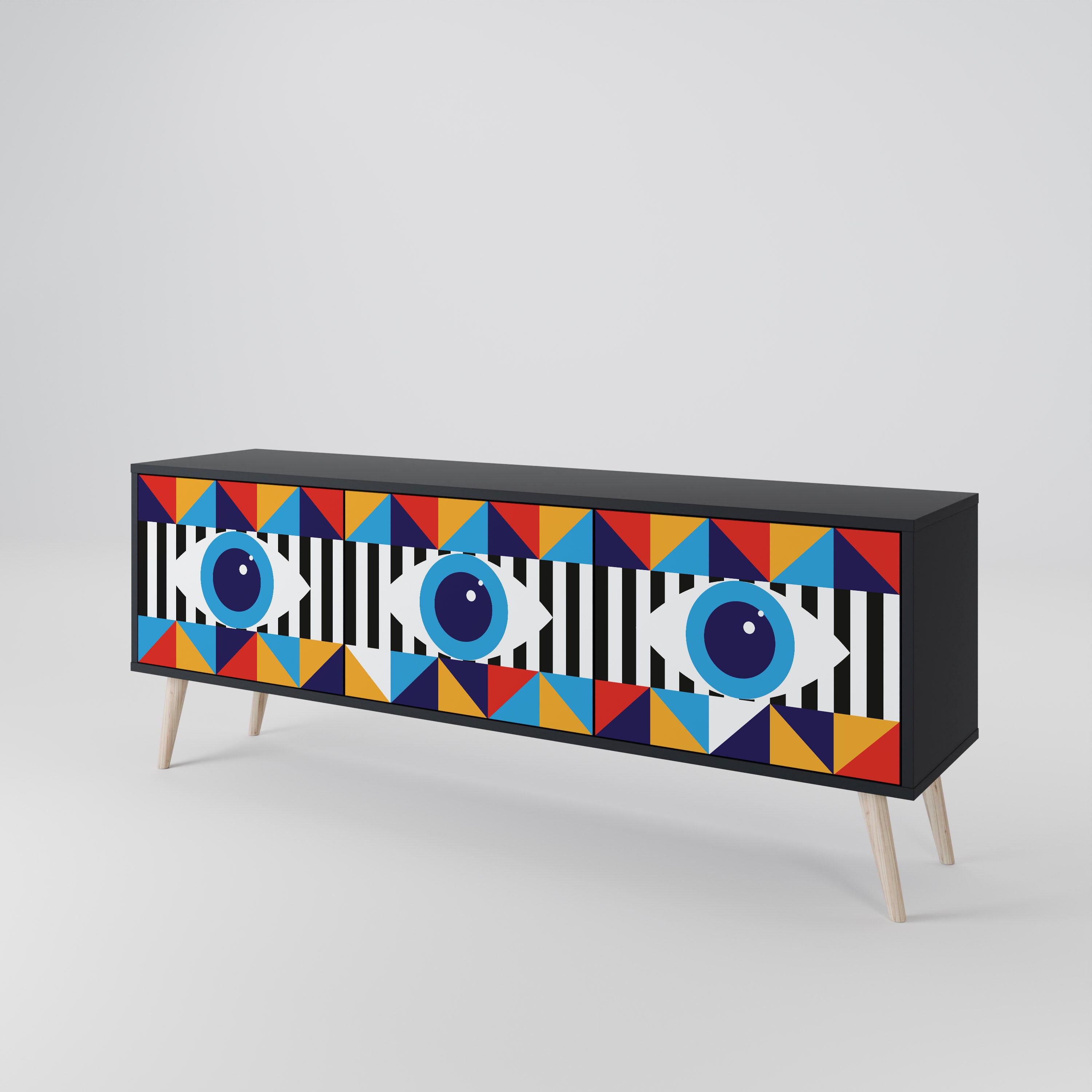 ABSTRACTION AND GEOMETRY Mueble de TV de 3 Puertas