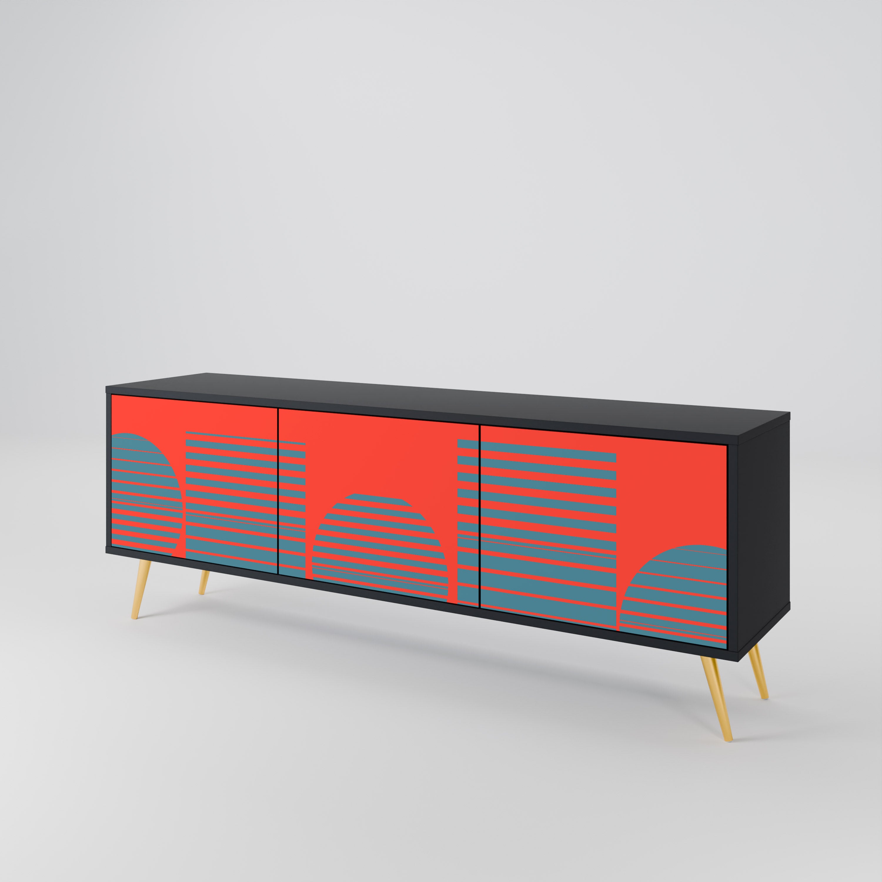 RISING GEOMETRY STARS Mueble de TV de 3 Puertas