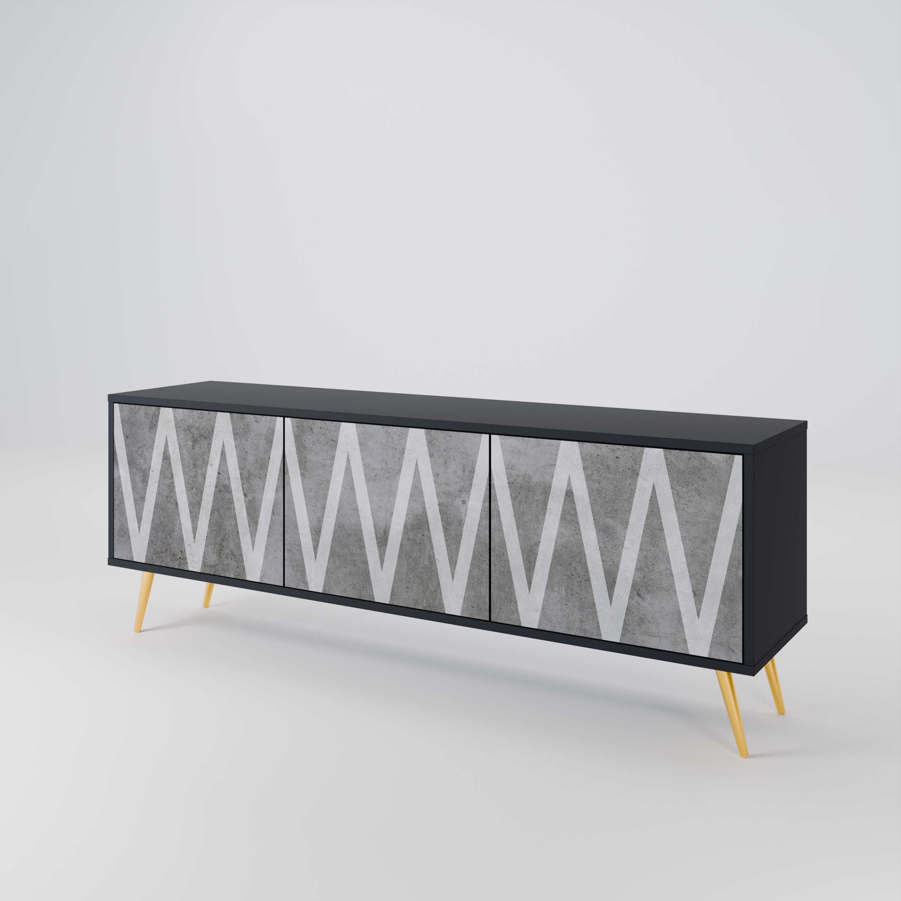 SOLID ZIG ZAG Mueble de TV de 3 Puertas